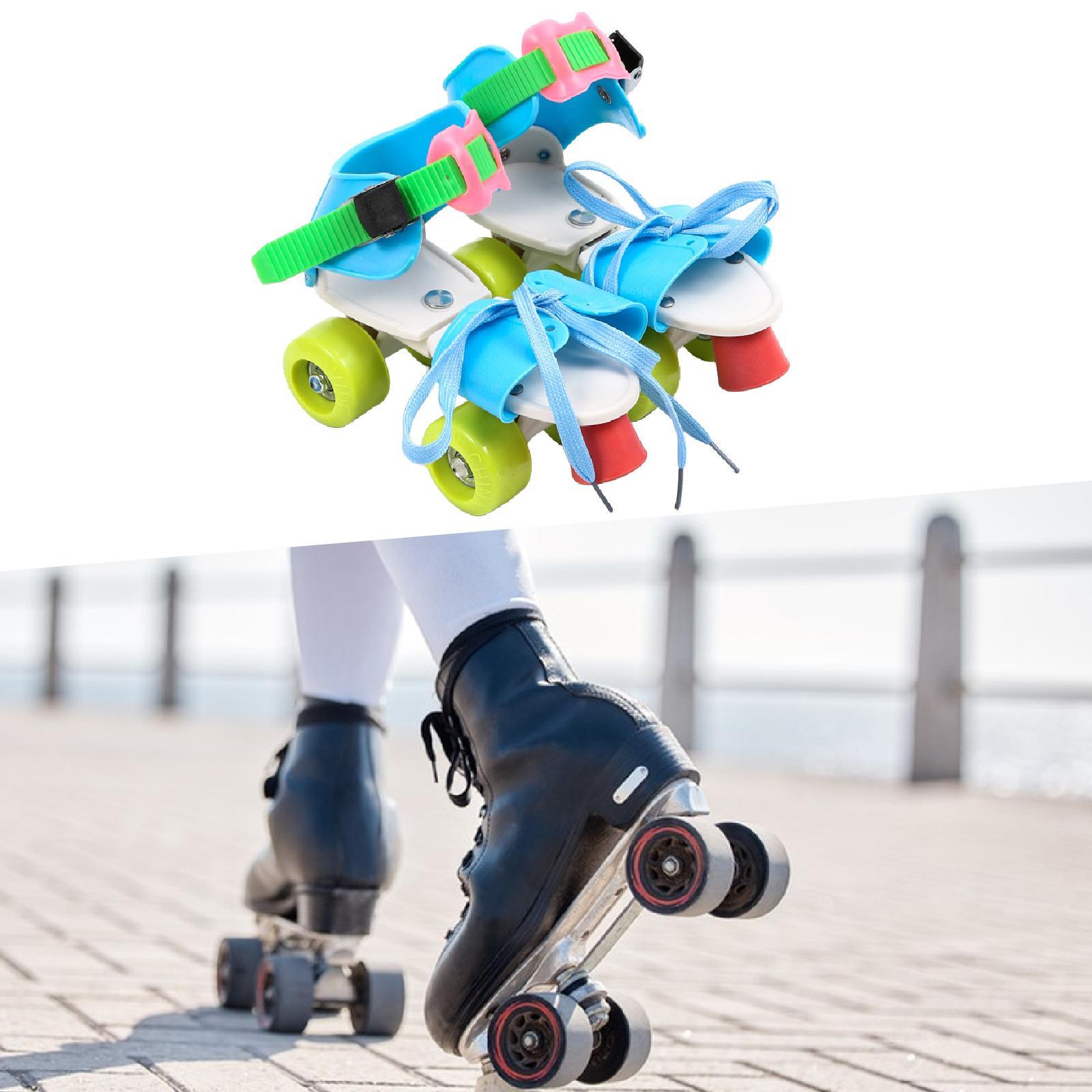 Adjustable Roller Skates for Kids Four Wheels for Children Ages 3-6 Beginner Colorful Blue