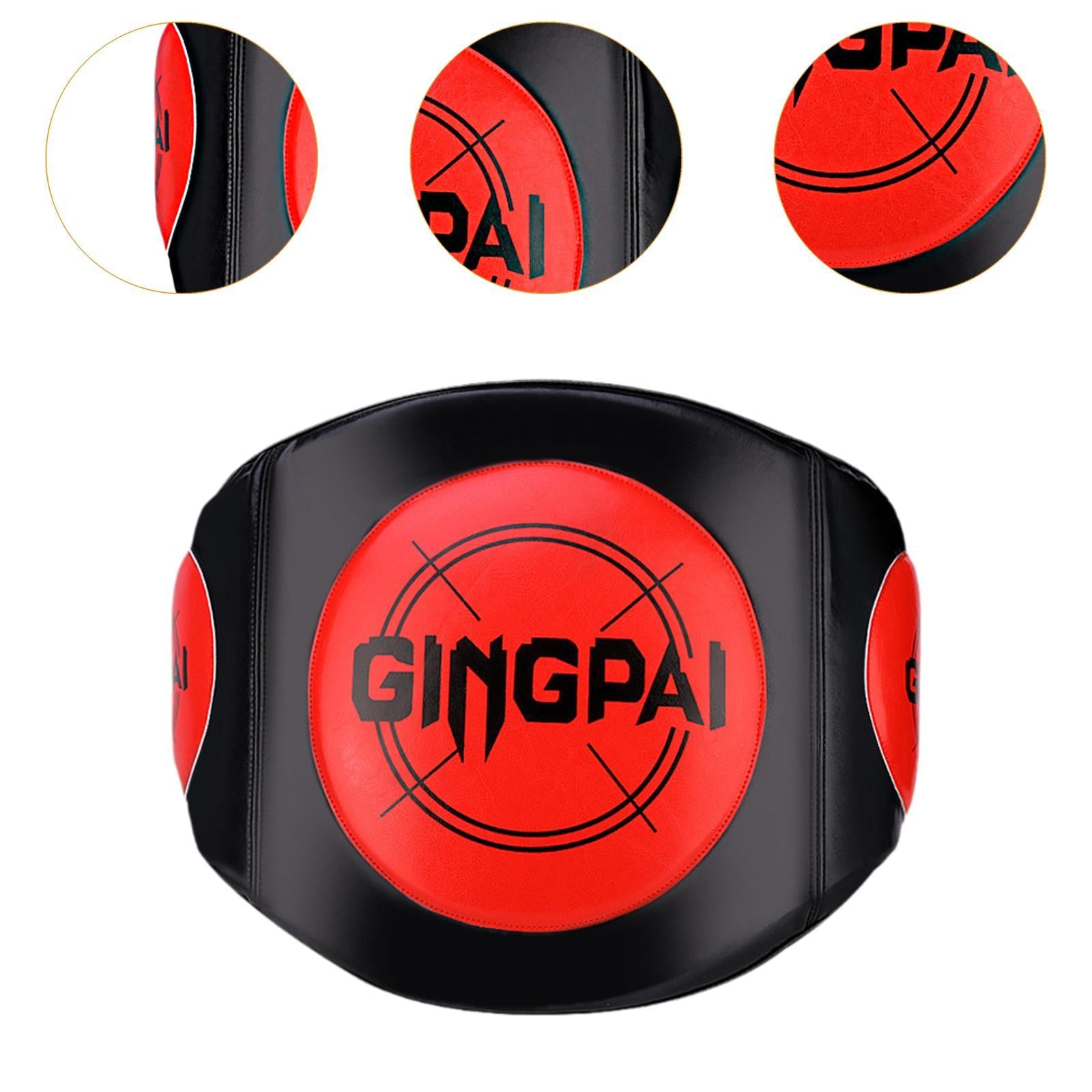 Boxing Body Protector Ergonomic Belly Pad for Kick Boxing Training Taekwondo red