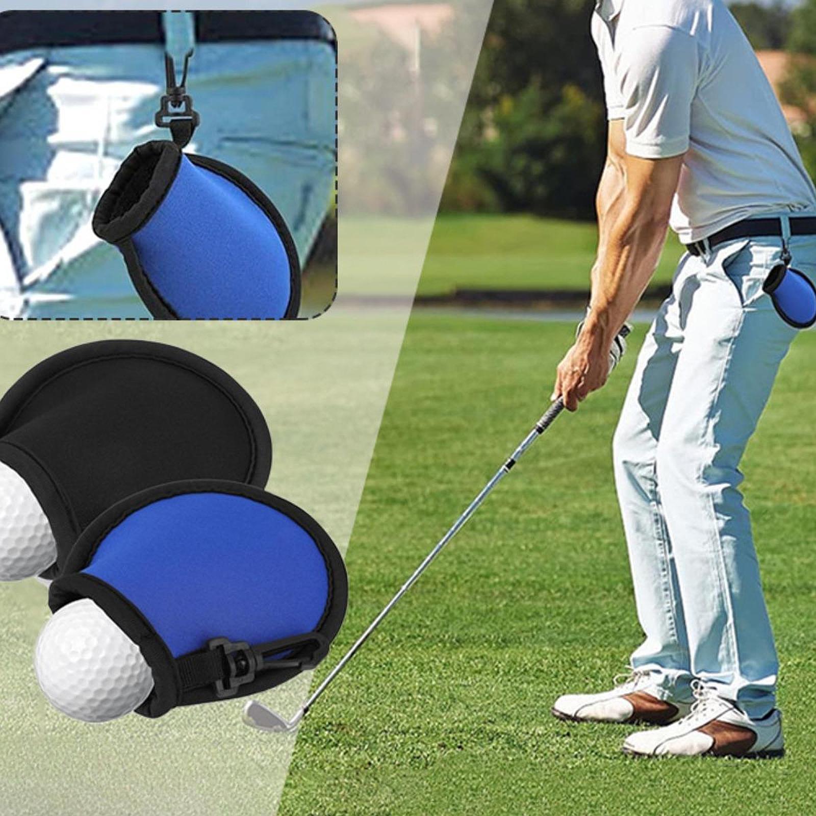 Golf Ball Washer Bag Neoprene Storage for Golf Course Exercise for Men Women blue