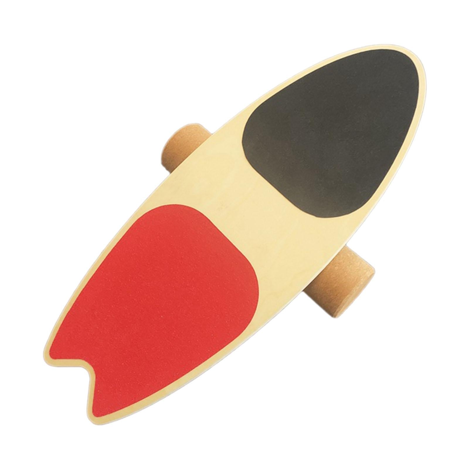 Wooden Balance Board Balancing Stability Tool for Improving Core Strength Red End Forked