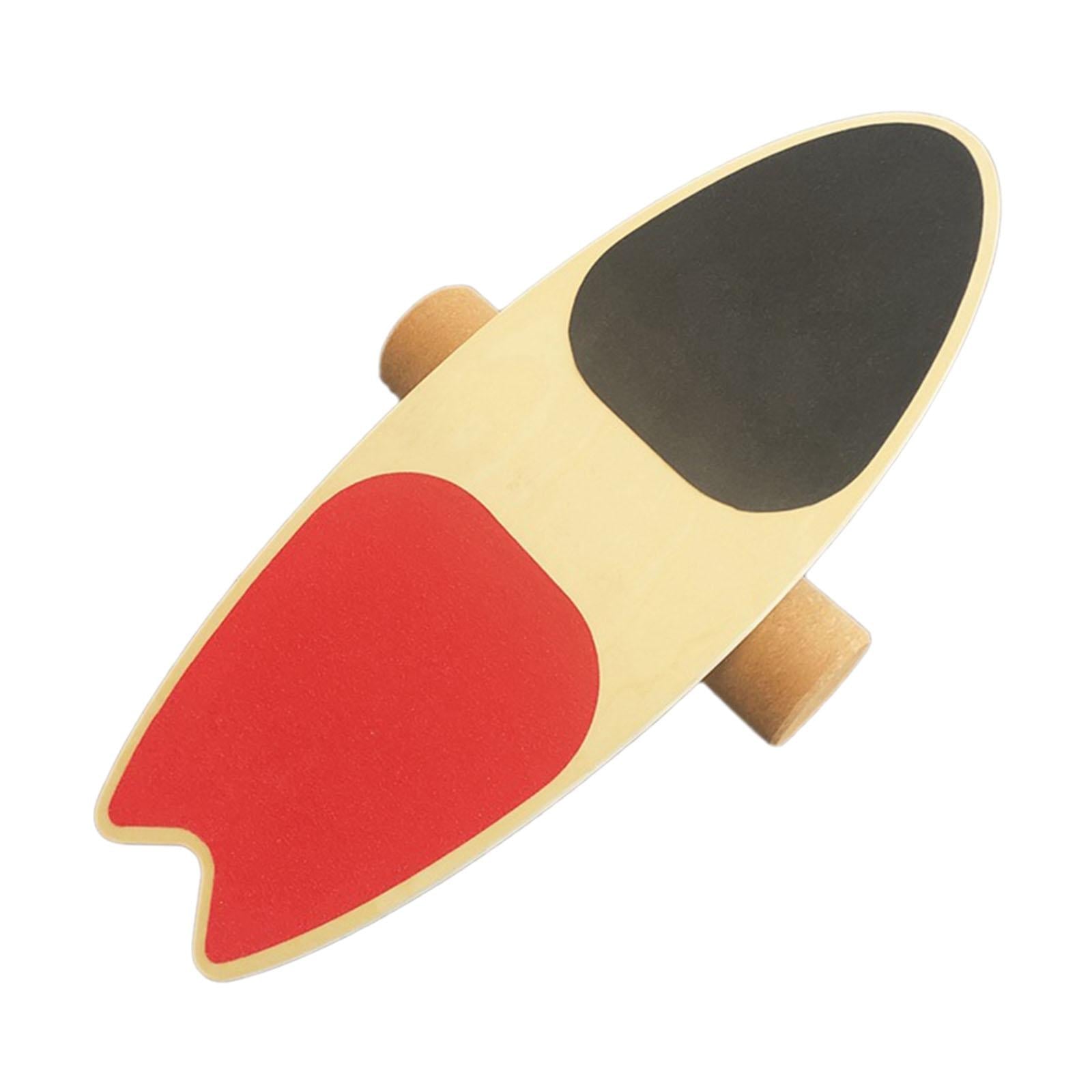Wooden Balance Board Balancing Stability Tool for Improving Core Strength Red End Forked