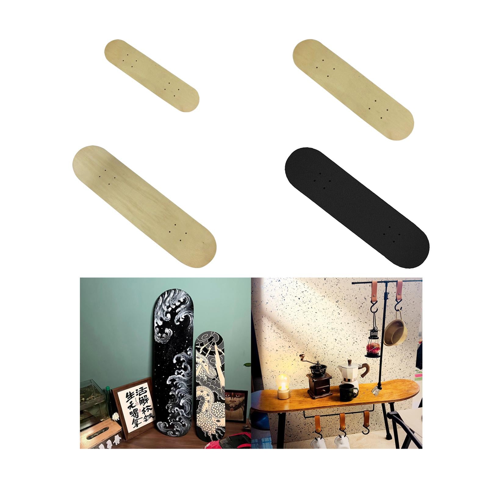 DIY Blank Skateboard Deck for Kids for Cruising Wall Decoration Coffee Table 43cmx13cm