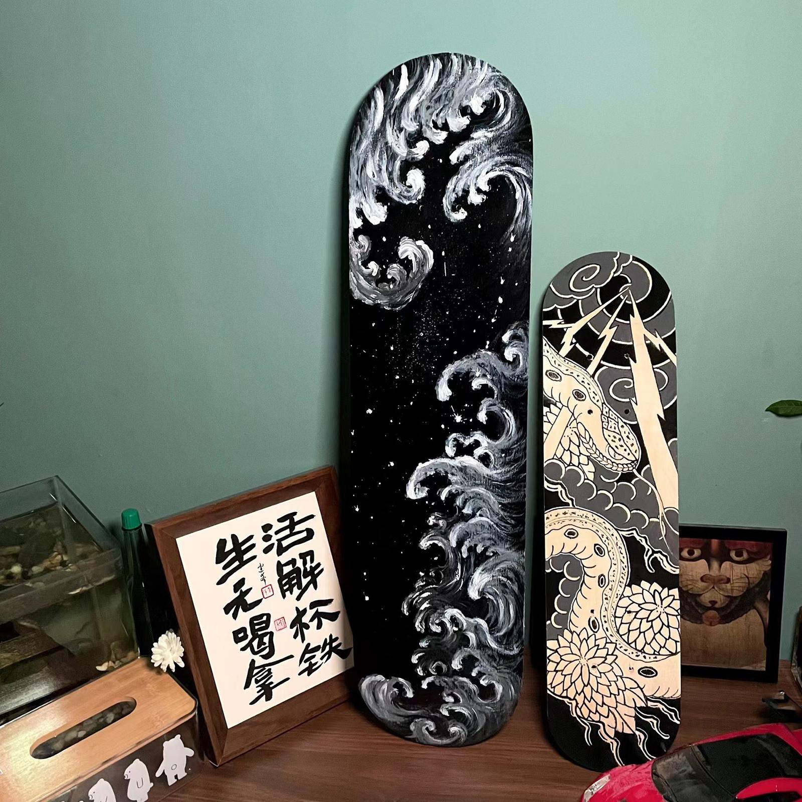 DIY Blank Skateboard Deck for Kids for Cruising Wall Decoration Coffee Table 60cmx15cm