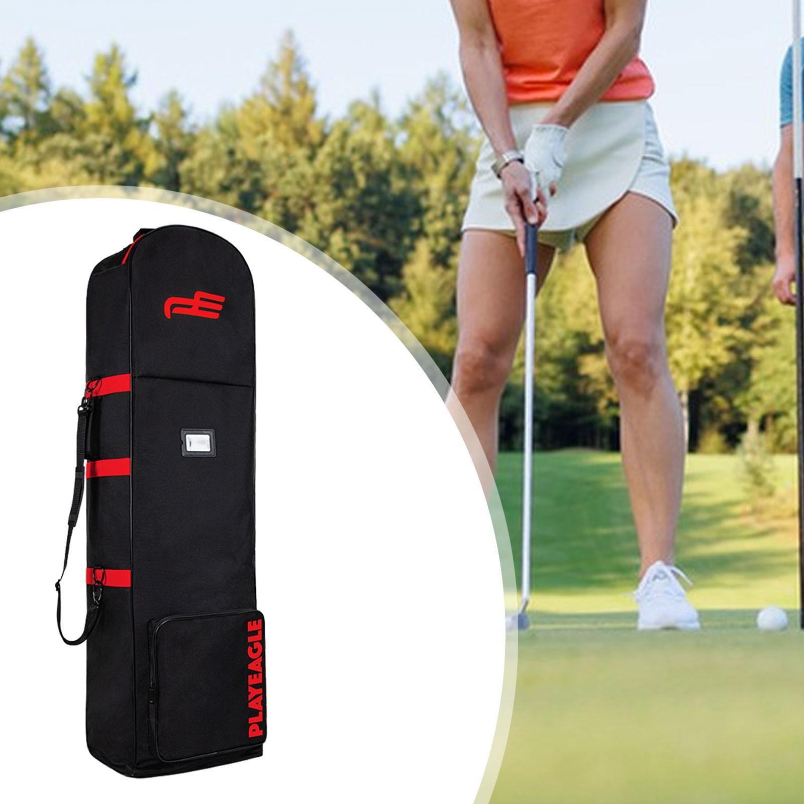 Golf Travel Bag for Airlines Portable with Wheels Zipper Golf Club Bag Cover Red