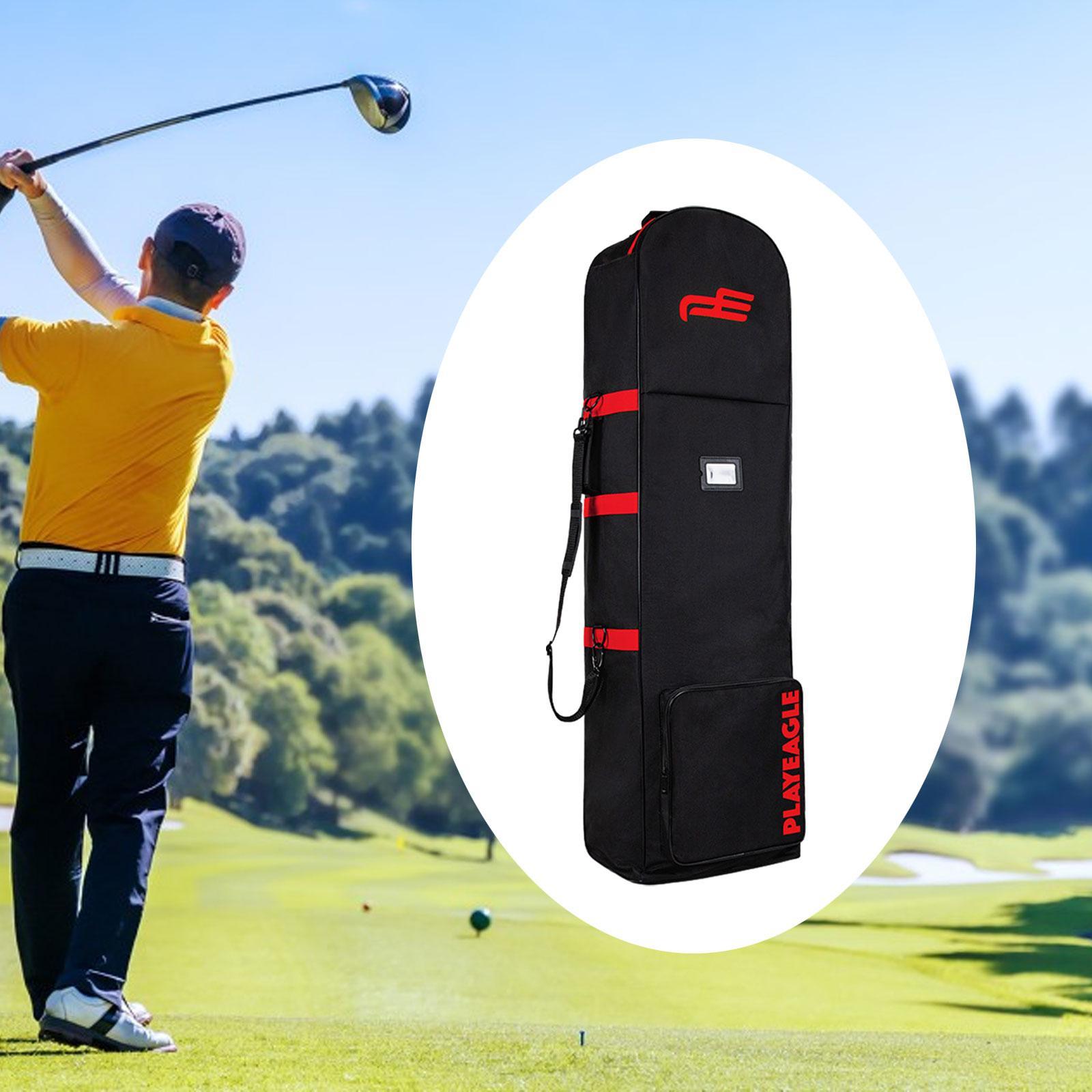 Golf Travel Bag for Airlines Portable with Wheels Zipper Golf Club Bag Cover Red