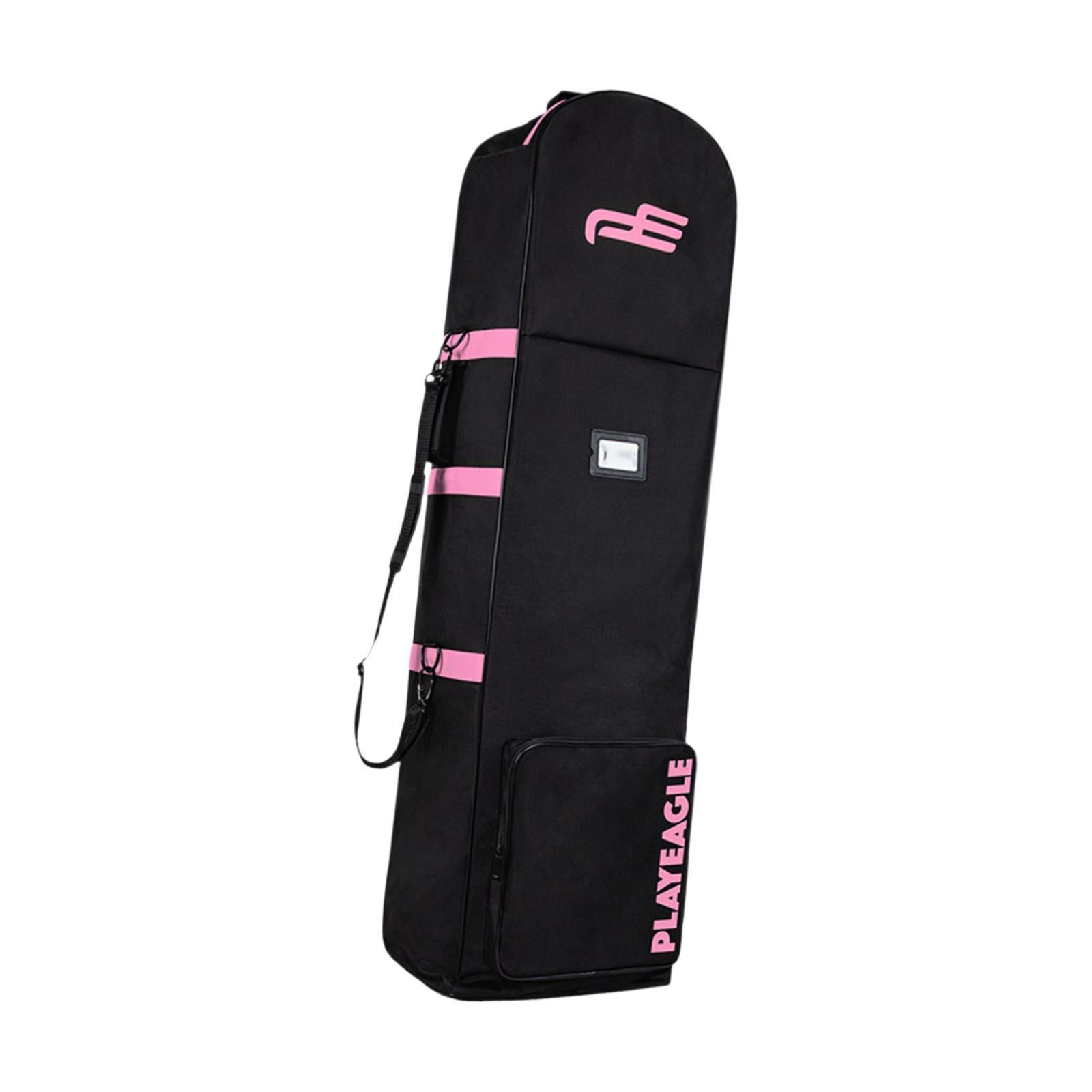 Golf Travel Bag for Airlines Portable with Wheels Zipper Golf Club Bag Cover Pink