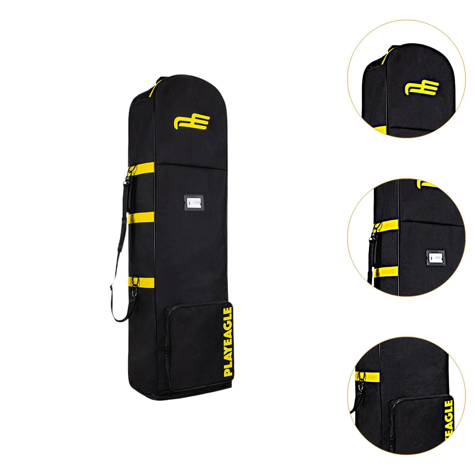 Golf Travel Bag for Airlines Portable with Wheels Zipper Golf Club Bag Cover Yellow