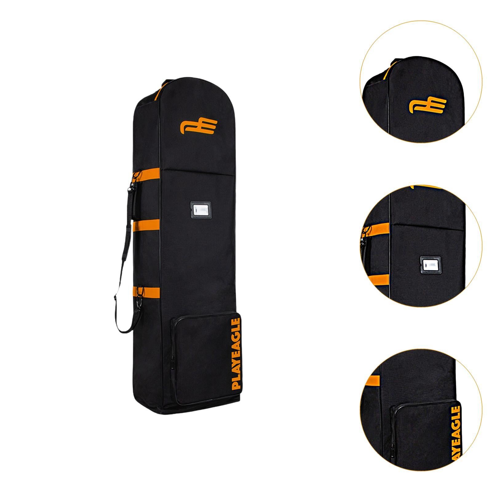 Golf Travel Bag for Airlines Portable with Wheels Zipper Golf Club Bag Cover Orange