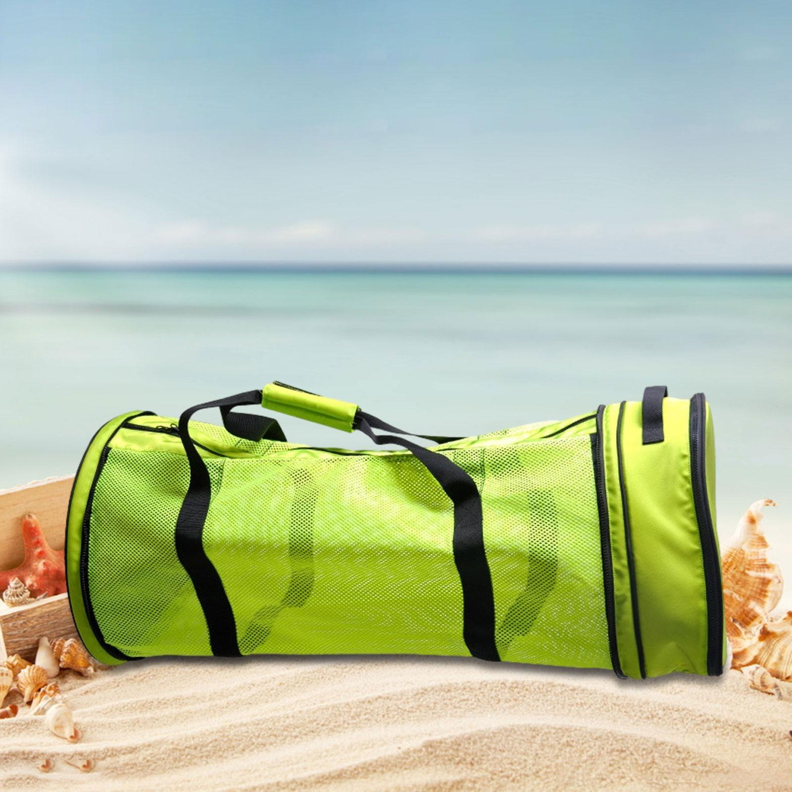 Mesh Duffle Bag 20L Organizer for Snorkel Equipment Swimming Gym Gears Balls green