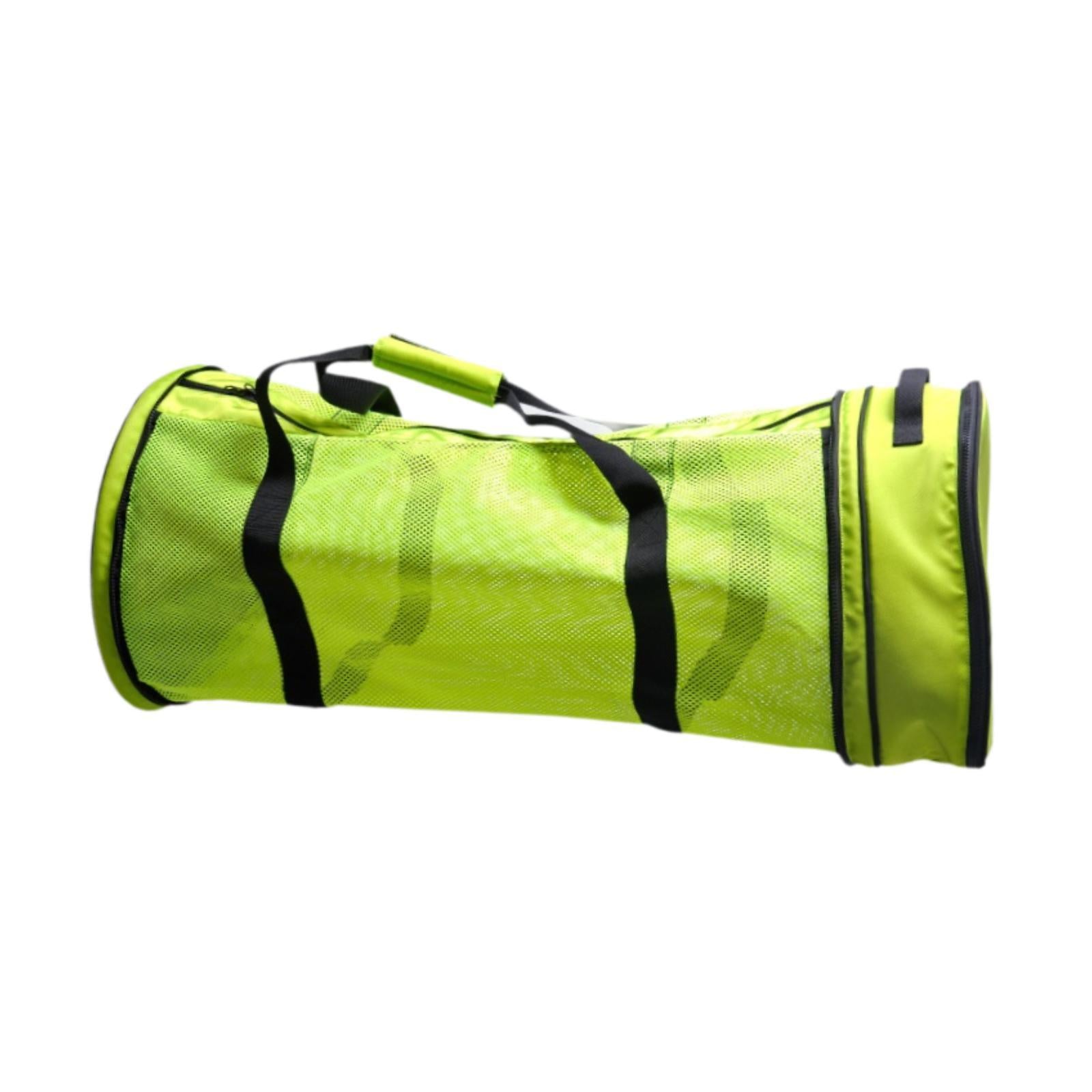 Mesh Duffle Bag 20L Organizer for Snorkel Equipment Swimming Gym Gears Balls green