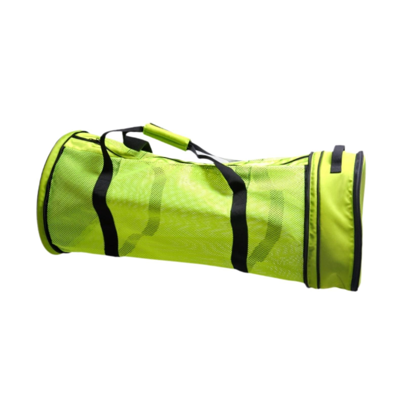 Mesh Duffle Bag 20L Organizer for Snorkel Equipment Swimming Gym Gears Balls green