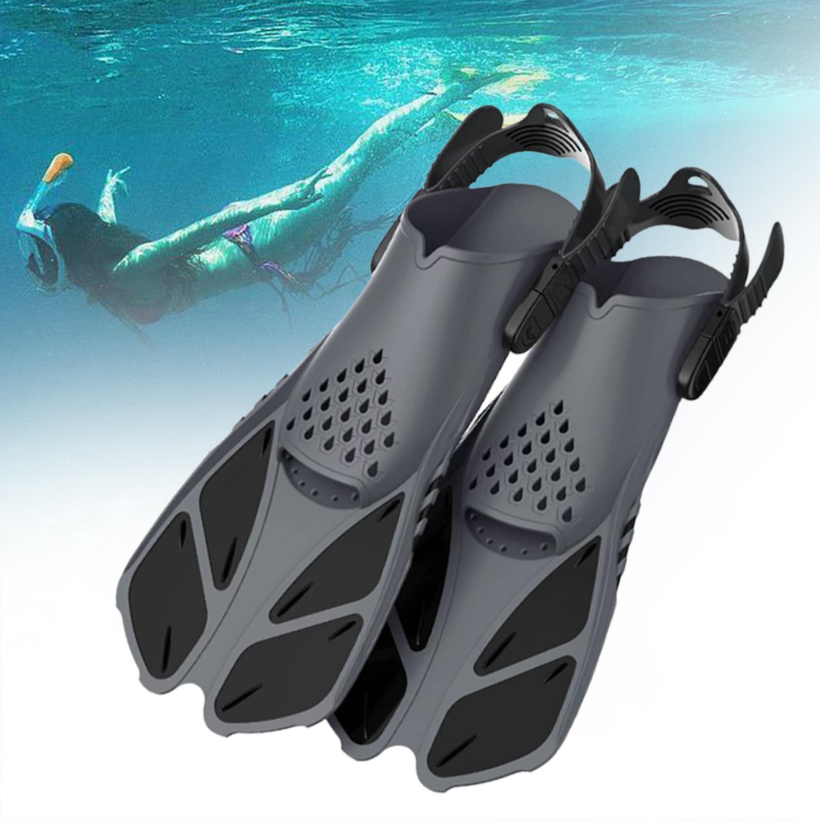 Swimming Fins Portable Diving Swim Fins for Men Women Adults Diving Equipment black