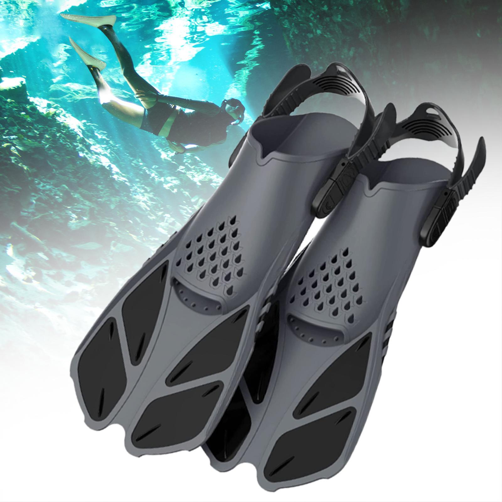Swimming Fins Portable Diving Swim Fins for Men Women Adults Diving Equipment black