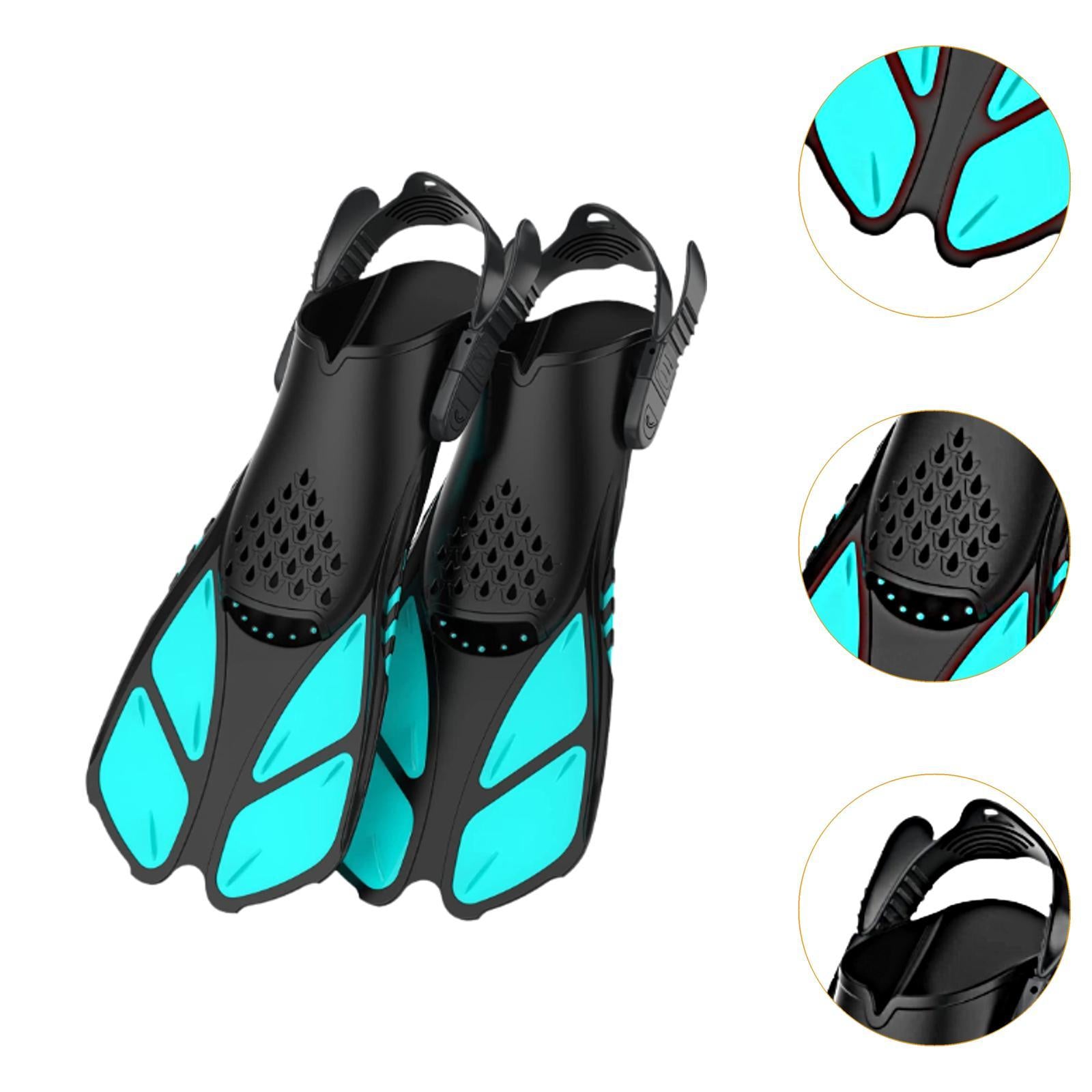Swimming Fins Portable Diving Swim Fins for Men Women Adults Diving Equipment green