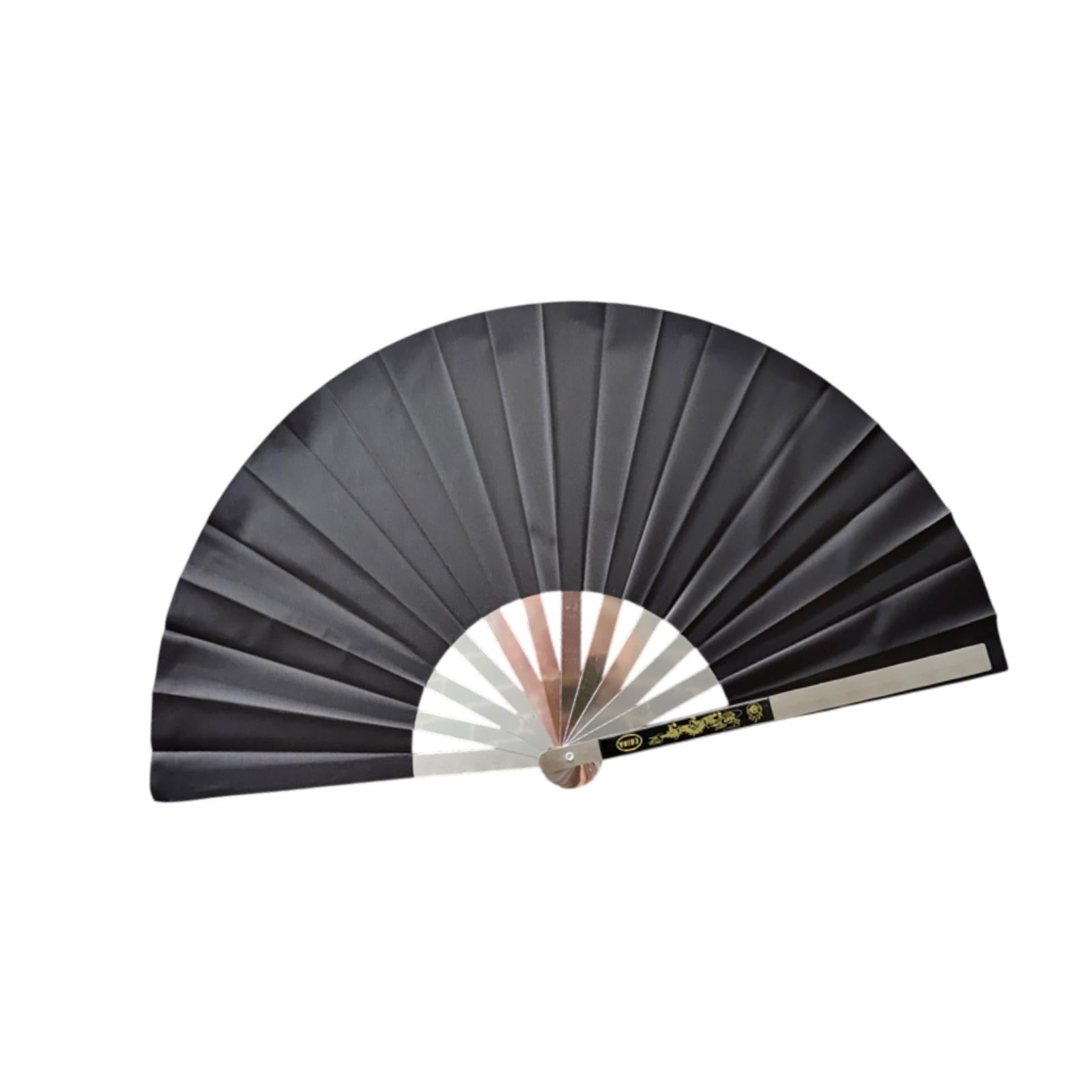 Stainless Steel Folding Hand Fan Women for Gift Festivals Party Supplies black
