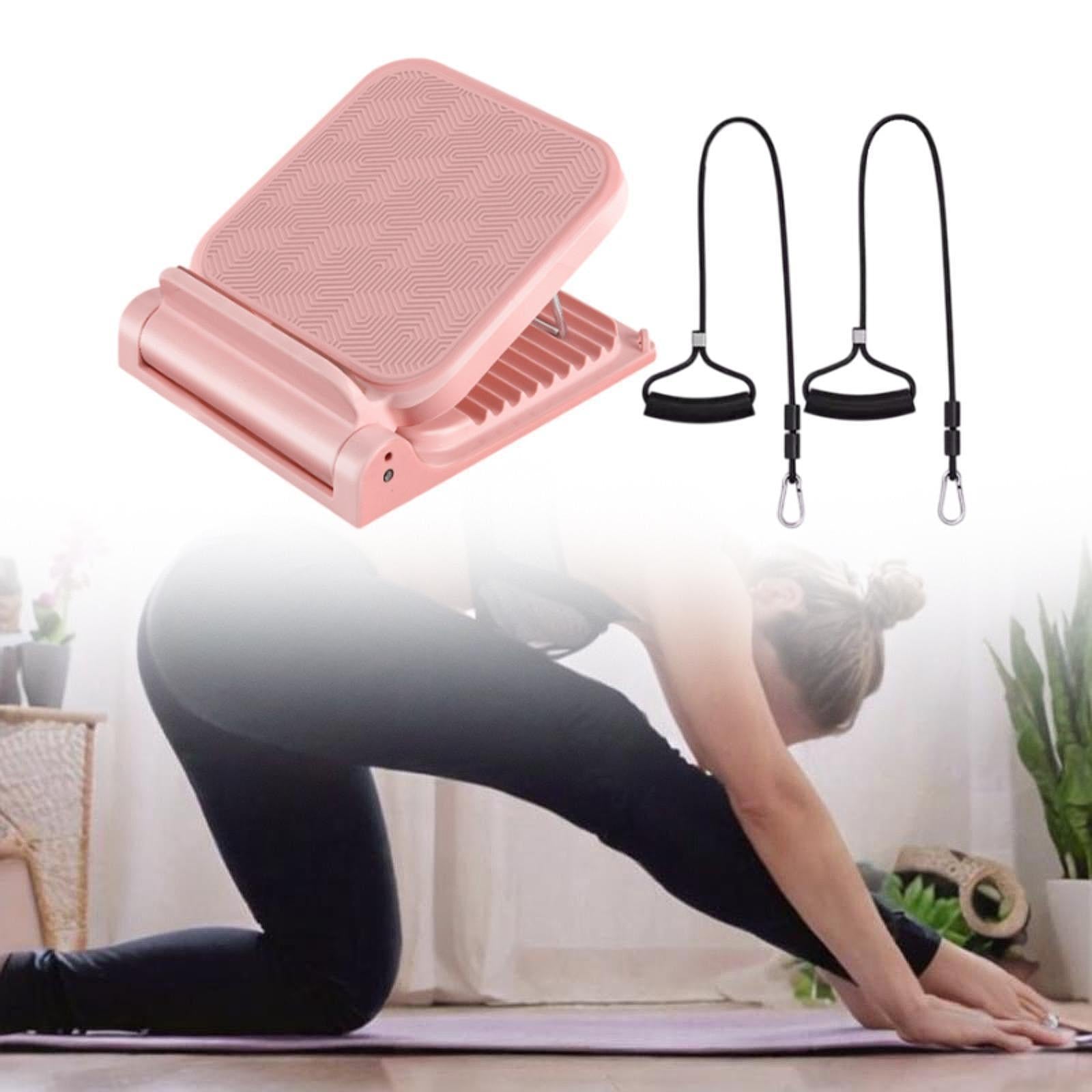 Calf Stretcher Replacement Adjustable Incline Board for Yoga Sports Home Gym Pink with Drawcord