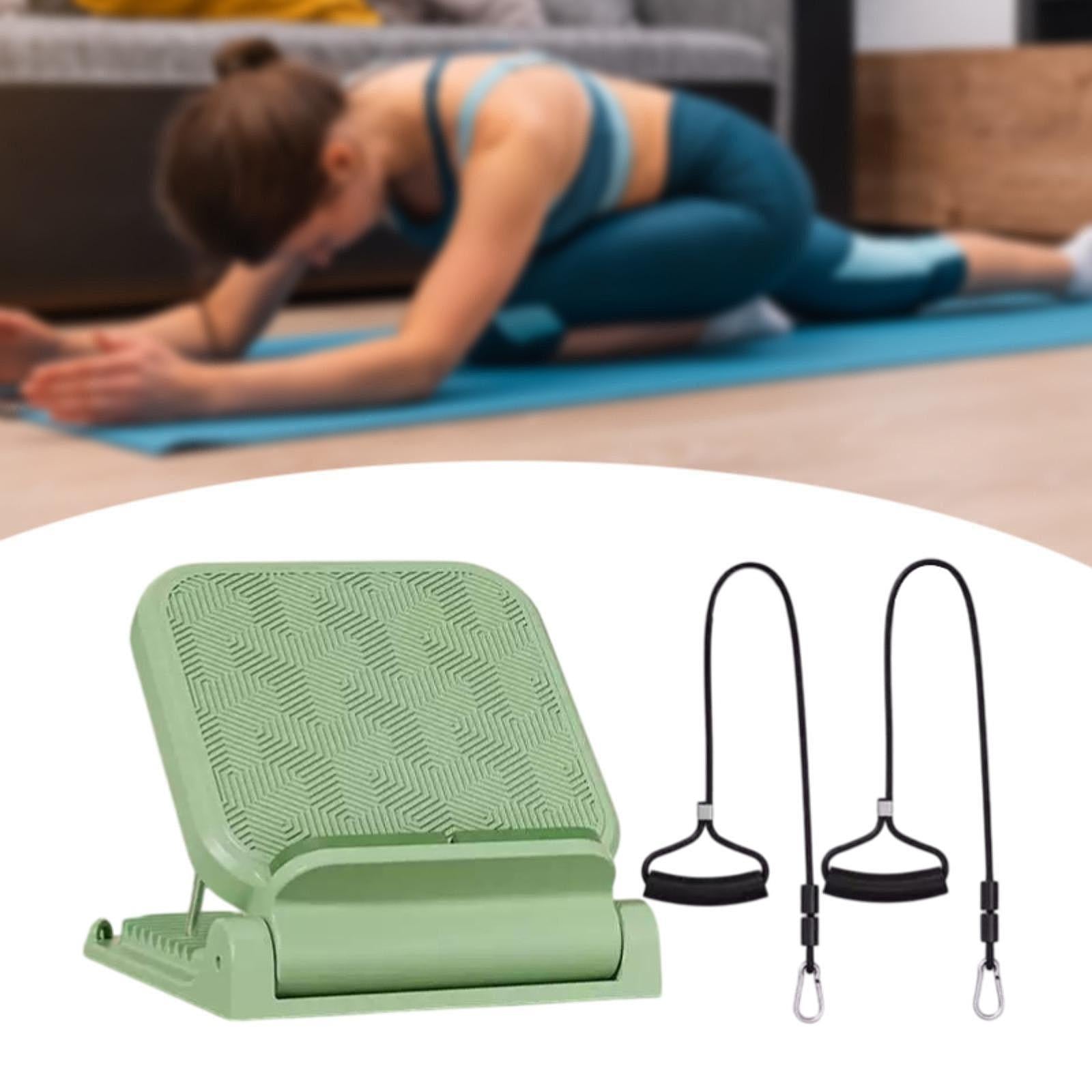Calf Stretcher Replacement Adjustable Incline Board for Yoga Sports Home Gym Green with Drawcord