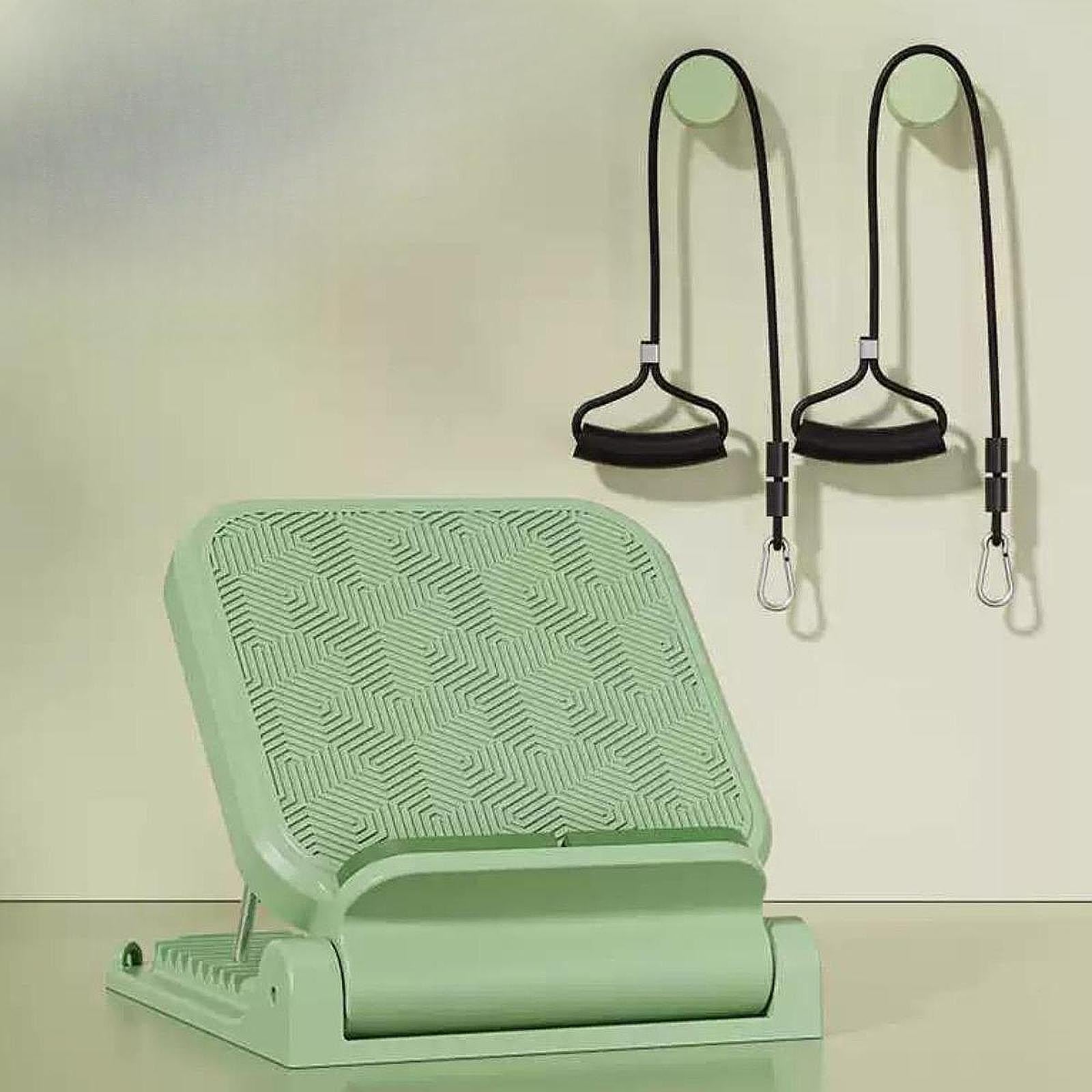 Calf Stretcher Replacement Adjustable Incline Board for Yoga Sports Home Gym Green with Drawcord