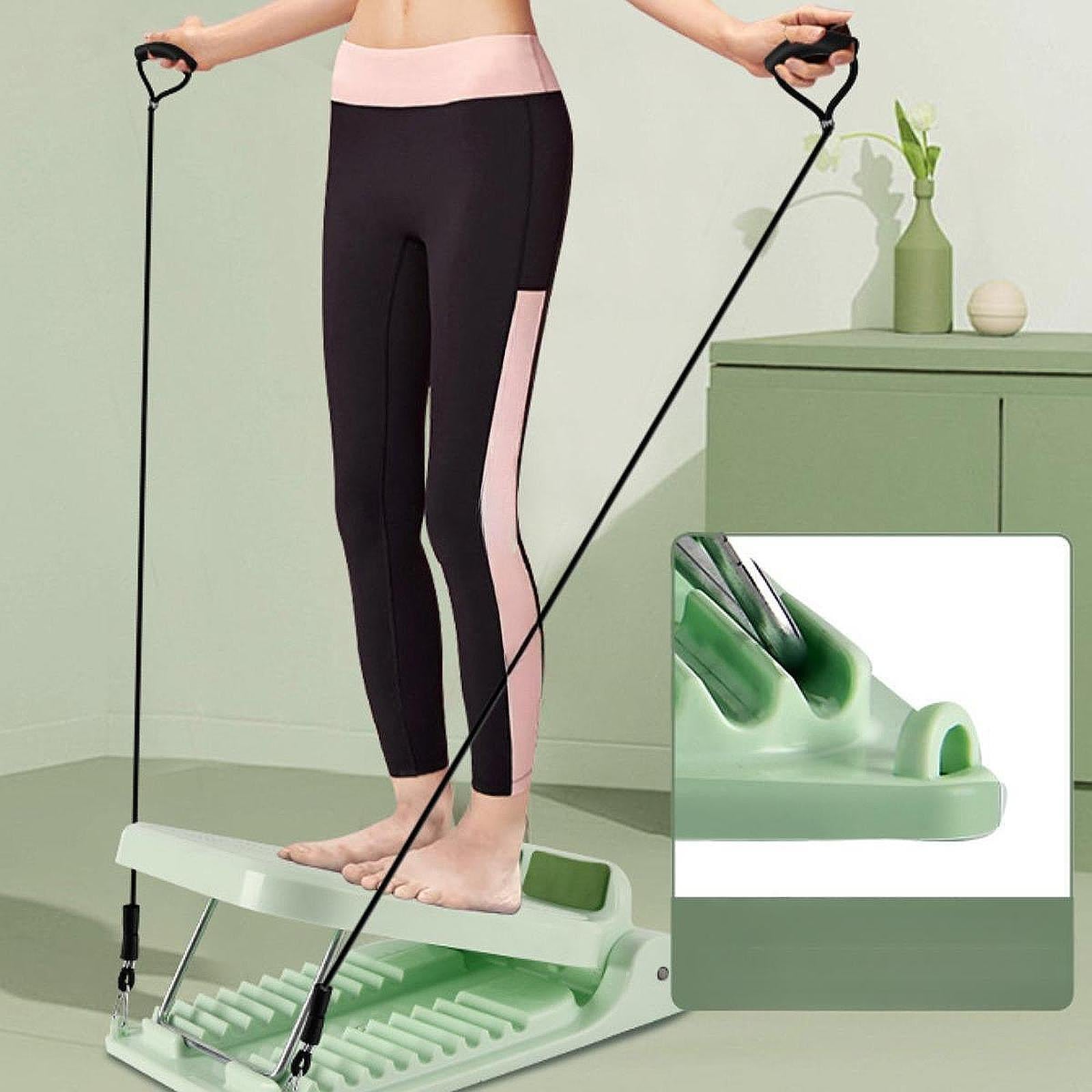 Calf Stretcher Replacement Adjustable Incline Board for Yoga Sports Home Gym Green with Drawcord