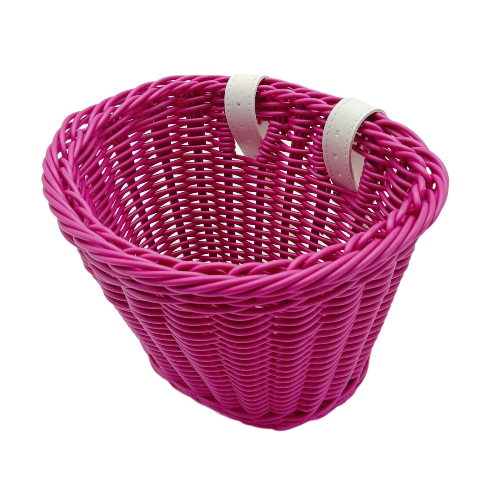 Kids Bike Basket Decor Bicycle Basket for Cycling Bring Dolls Outdoor Sports Pink