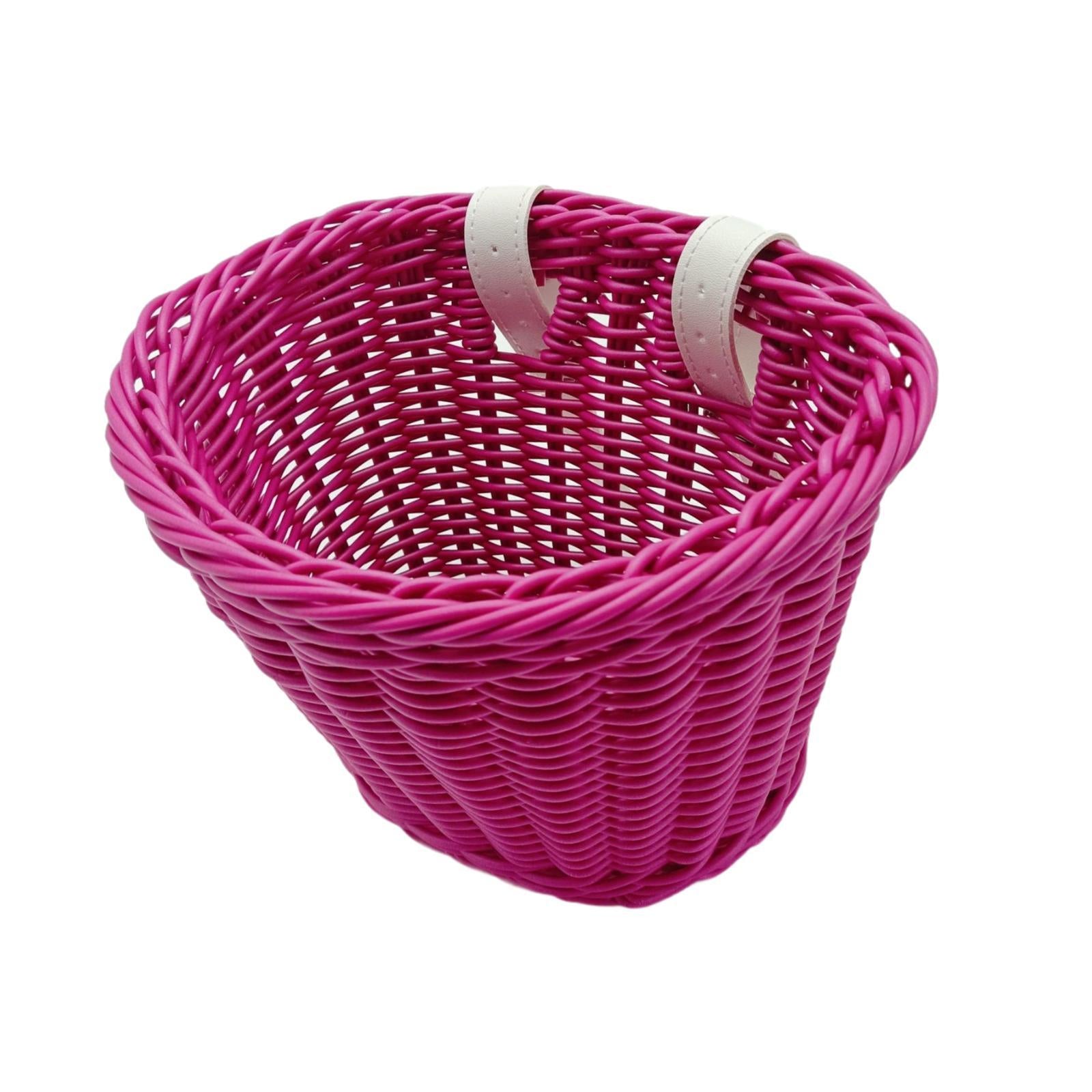 Kids Bike Basket Decor Bicycle Basket for Cycling Bring Dolls Outdoor Sports Pink