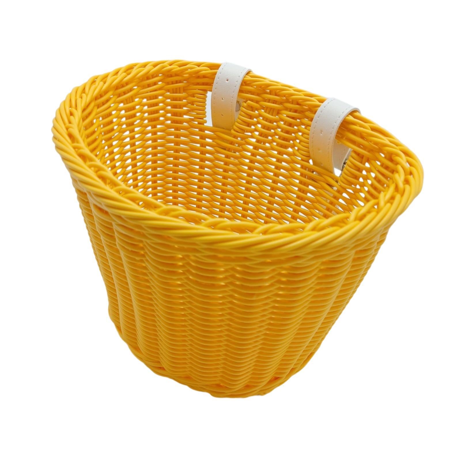 Kids Bike Basket Decor Bicycle Basket for Cycling Bring Dolls Outdoor Sports Yellow