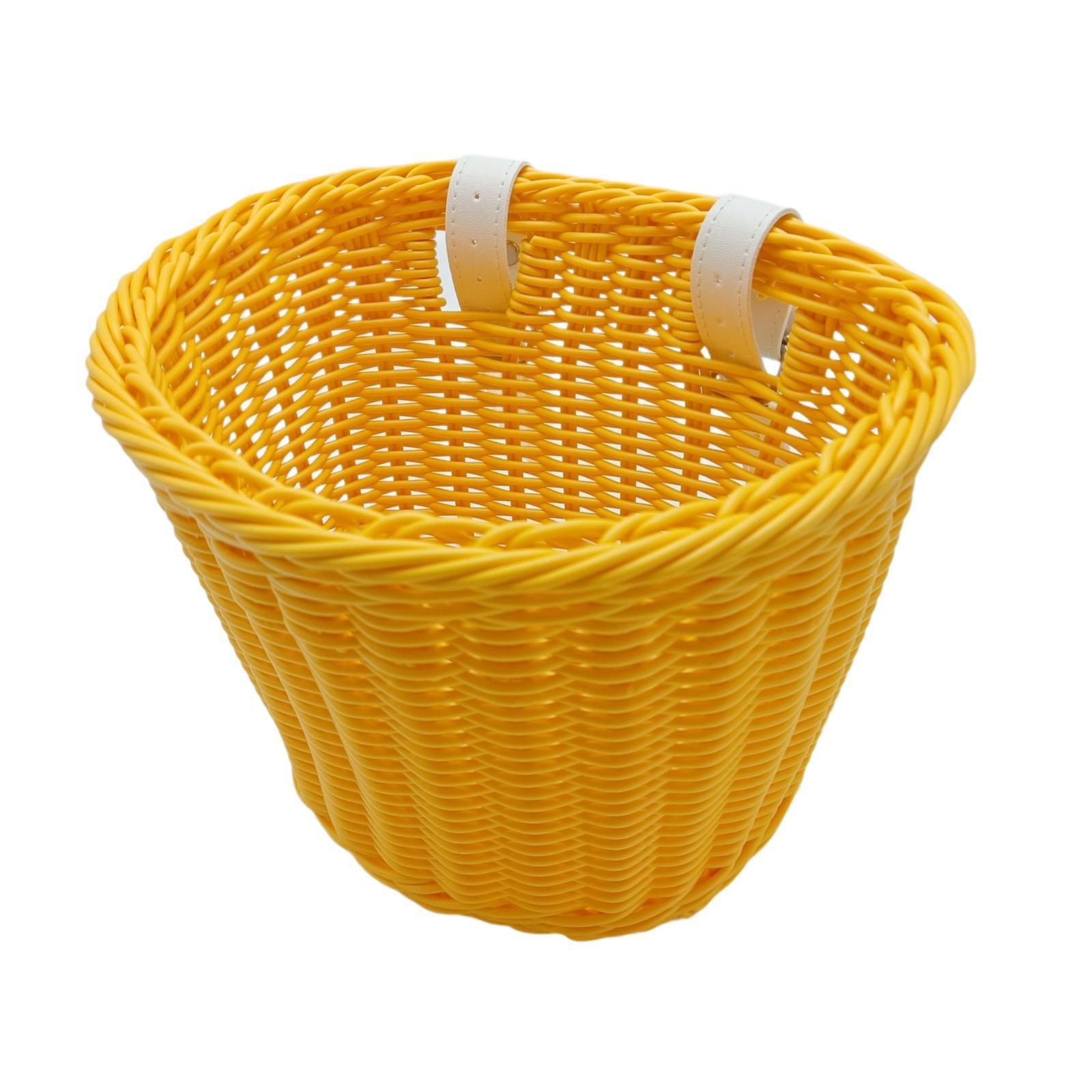 Kids Bike Basket Decor Bicycle Basket for Cycling Bring Dolls Outdoor Sports Yellow