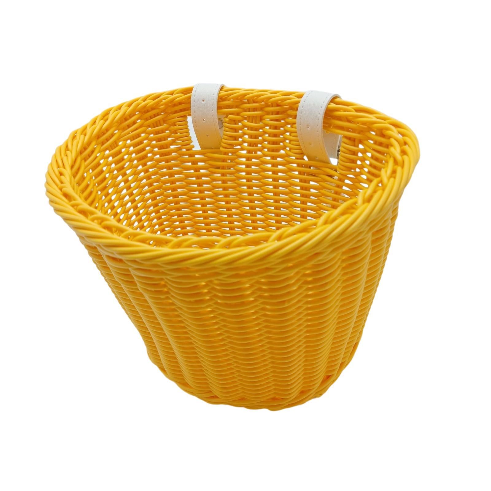 Kids Bike Basket Decor Bicycle Basket for Cycling Bring Dolls Outdoor Sports Yellow