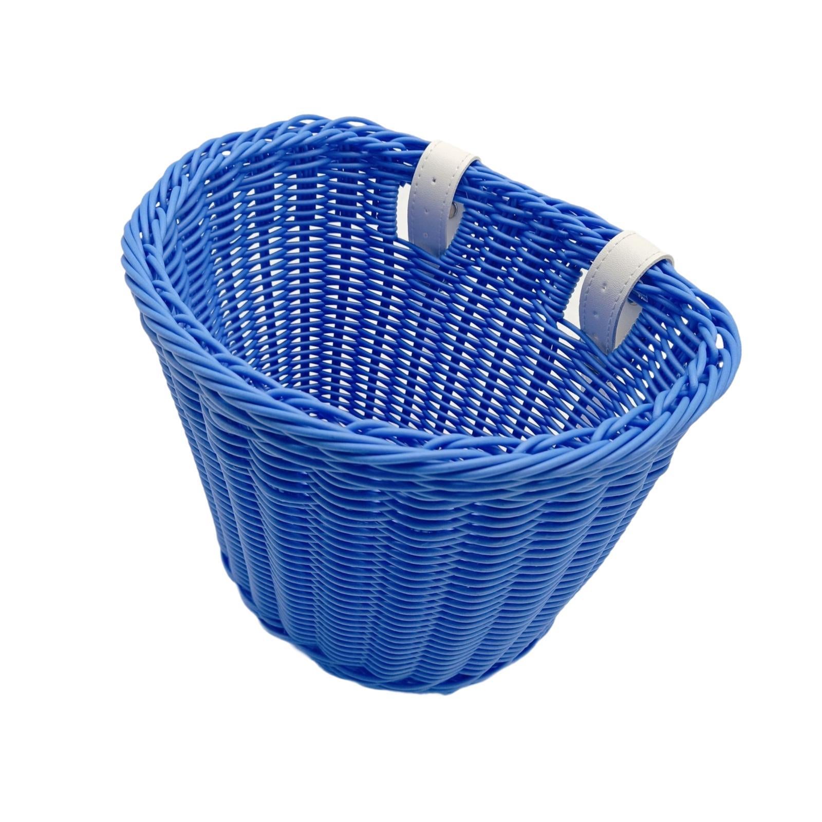 Kids Bike Basket Decor Bicycle Basket for Cycling Bring Dolls Outdoor Sports Blue