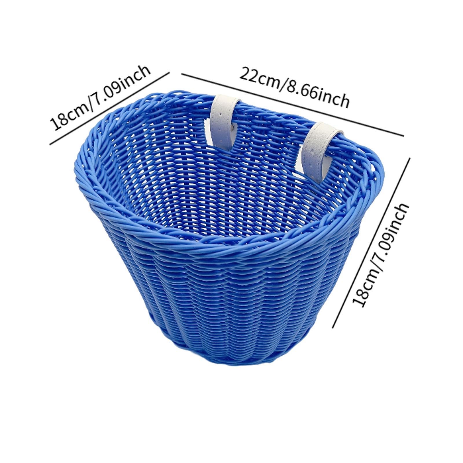 Kids Bike Basket Decor Bicycle Basket for Cycling Bring Dolls Outdoor Sports Blue