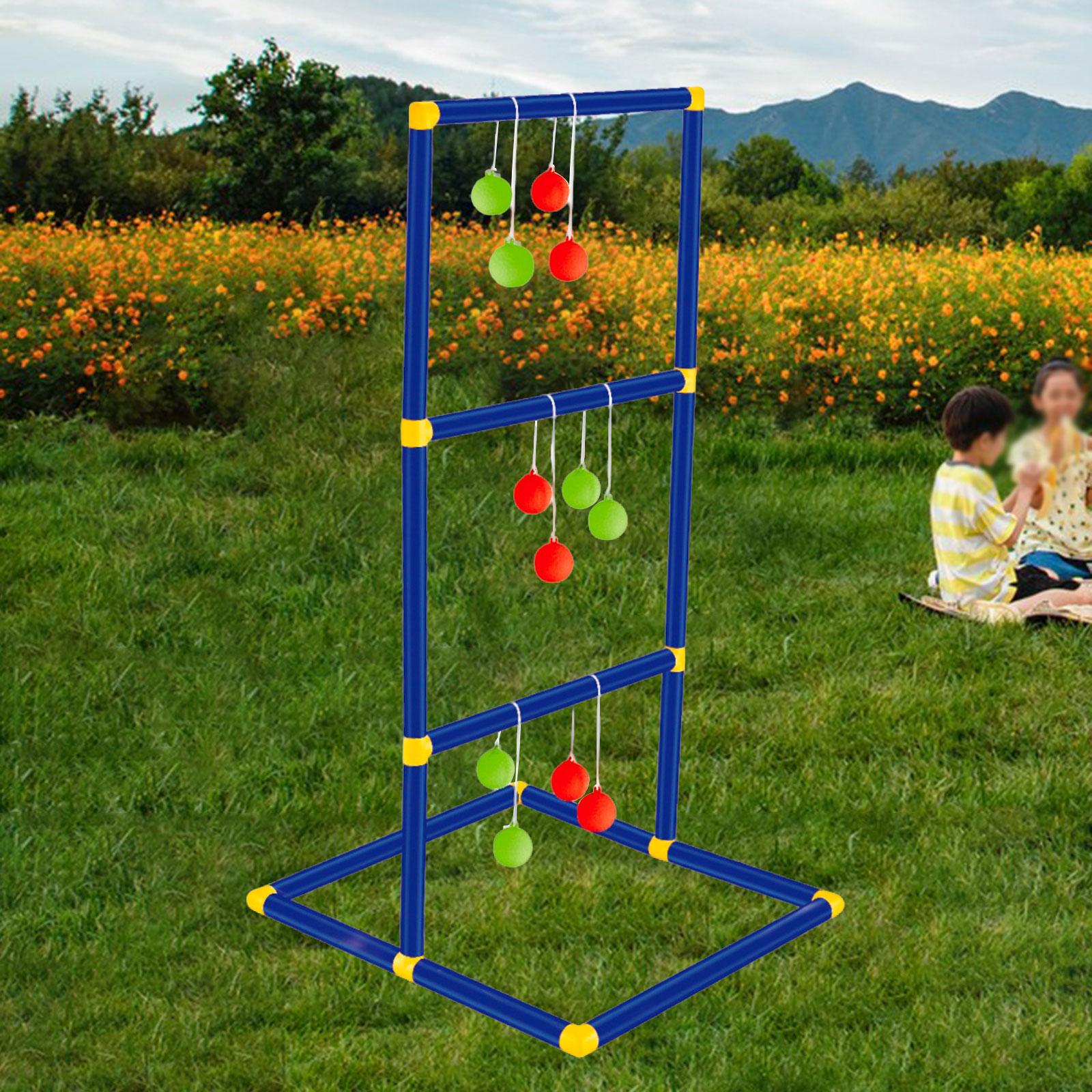 Ladder Ball Toss Game Set Birthday Gift Lawn Children Family with Ball Bolas