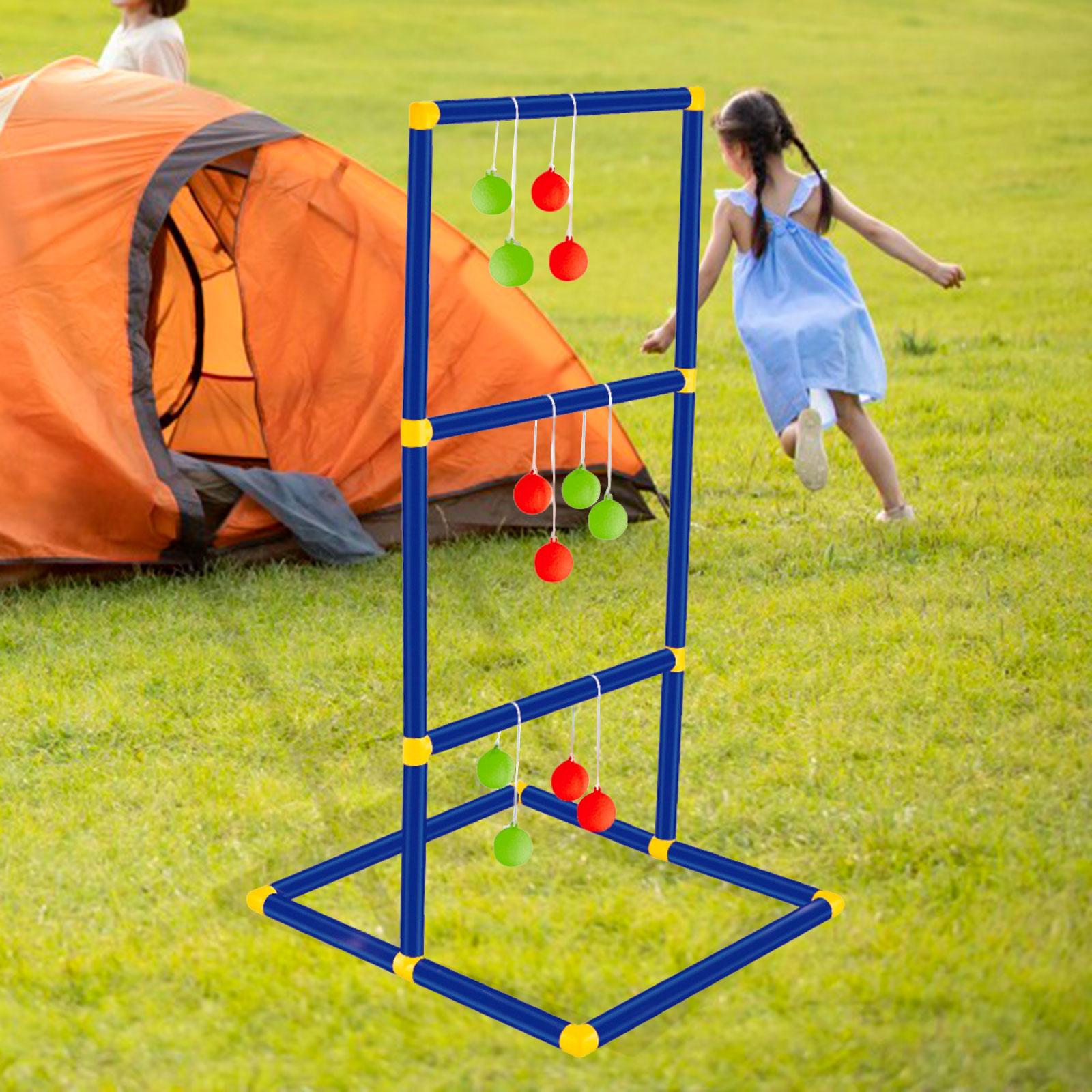 Ladder Ball Toss Game Set Birthday Gift Lawn Children Family with Ball Bolas