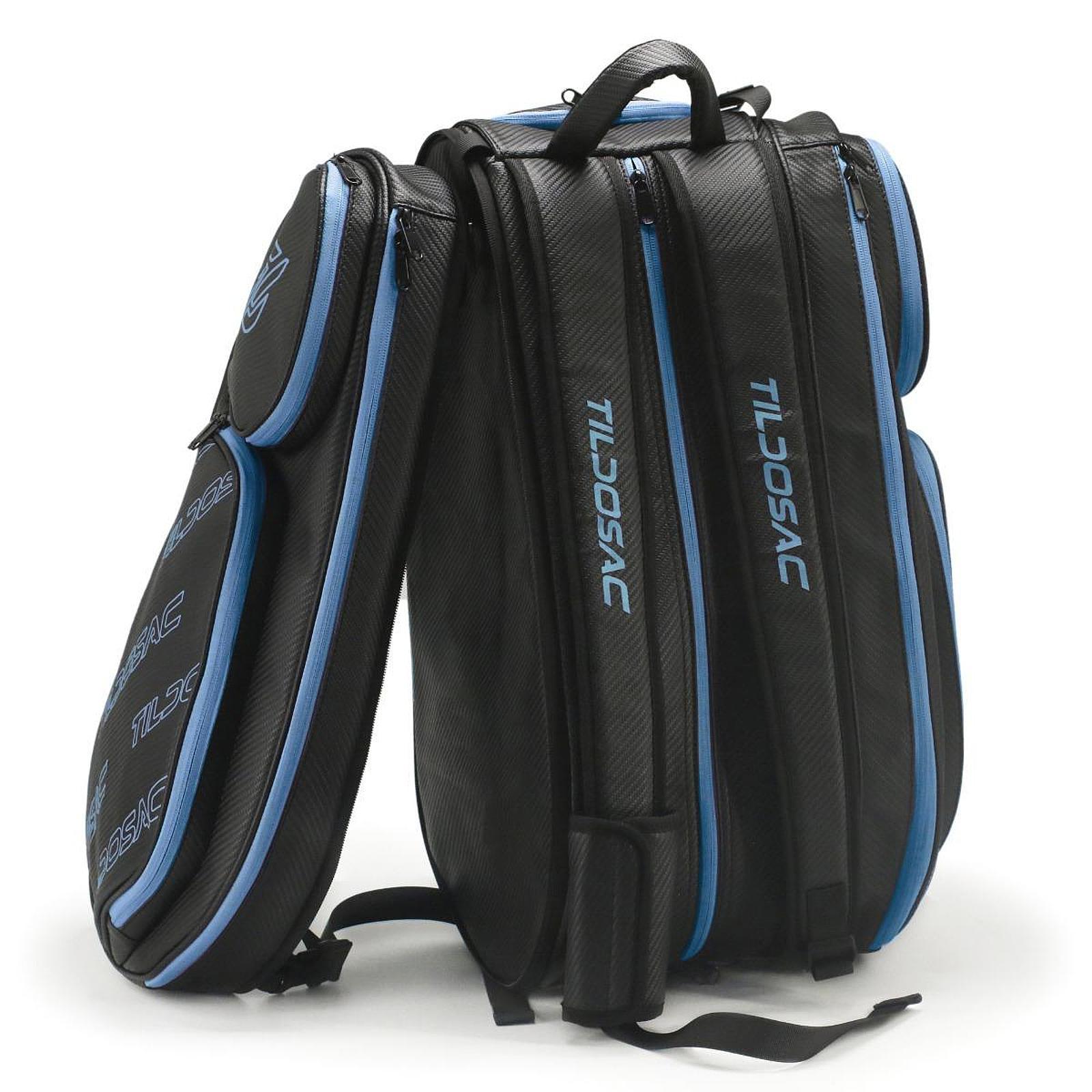 Tennis Backpack with Shoe Compartment Gym Bag Tennis Bag for Camping Outdoor Black Blue