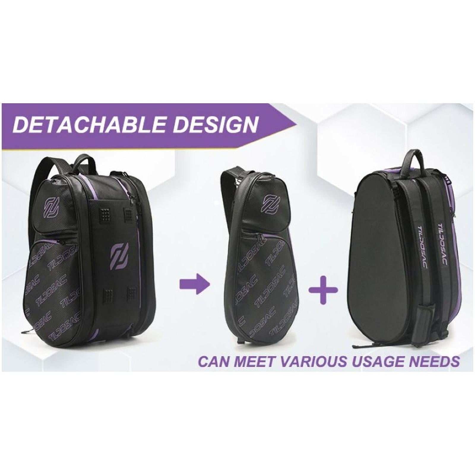 Tennis Backpack with Shoe Compartment Gym Bag Tennis Bag for Camping Outdoor Black Blue