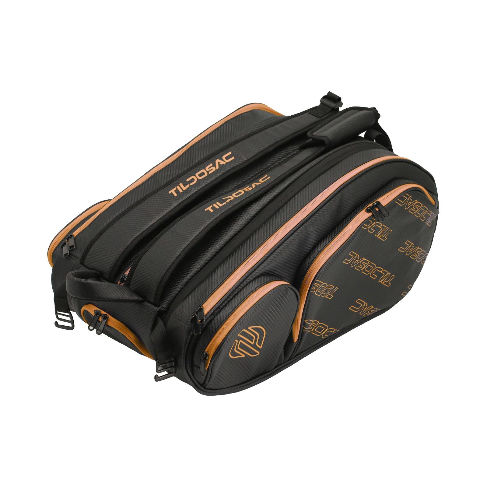 Tennis Backpack with Shoe Compartment Gym Bag Tennis Bag for Camping Outdoor Black Yellow