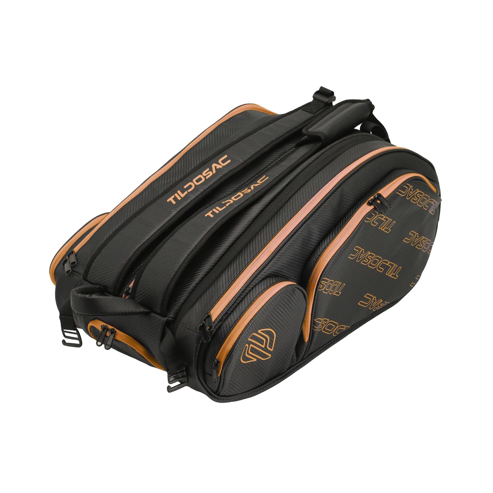 Tennis Backpack with Shoe Compartment Gym Bag Tennis Bag for Camping Outdoor Black Yellow