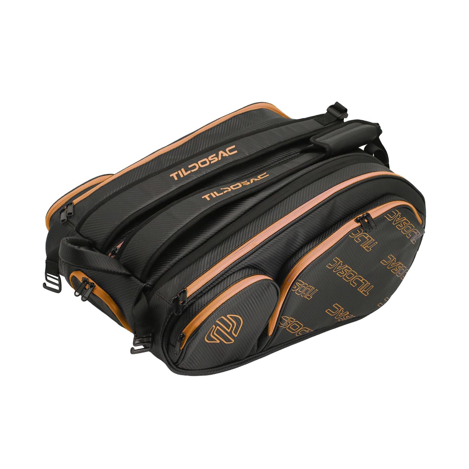 Tennis Backpack with Shoe Compartment Gym Bag Tennis Bag for Camping Outdoor Black Yellow