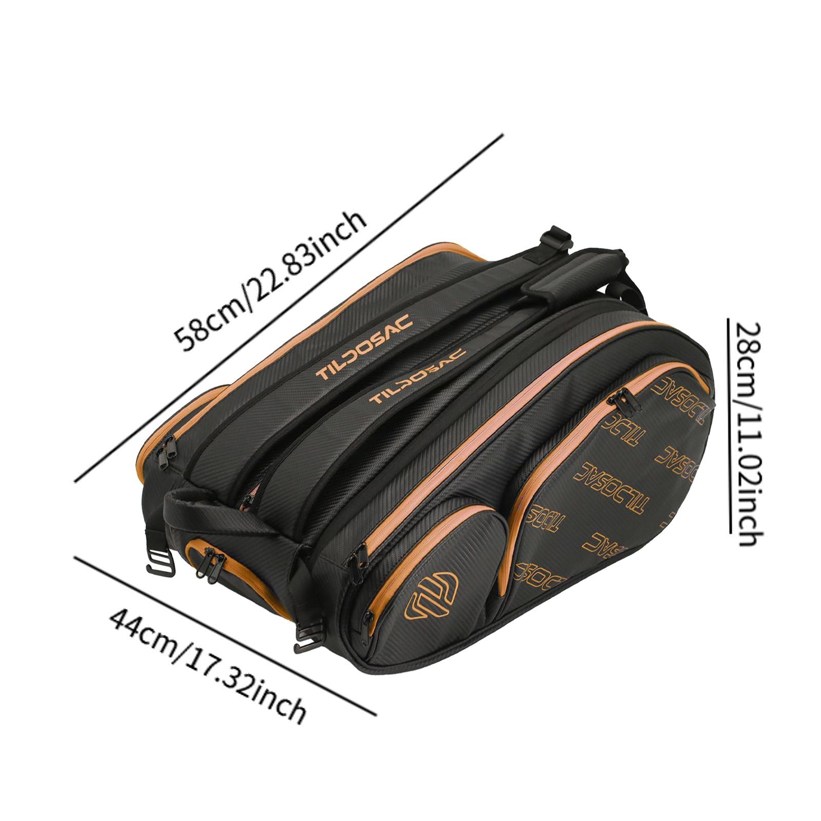 Tennis Backpack with Shoe Compartment Gym Bag Tennis Bag for Camping Outdoor Black Yellow