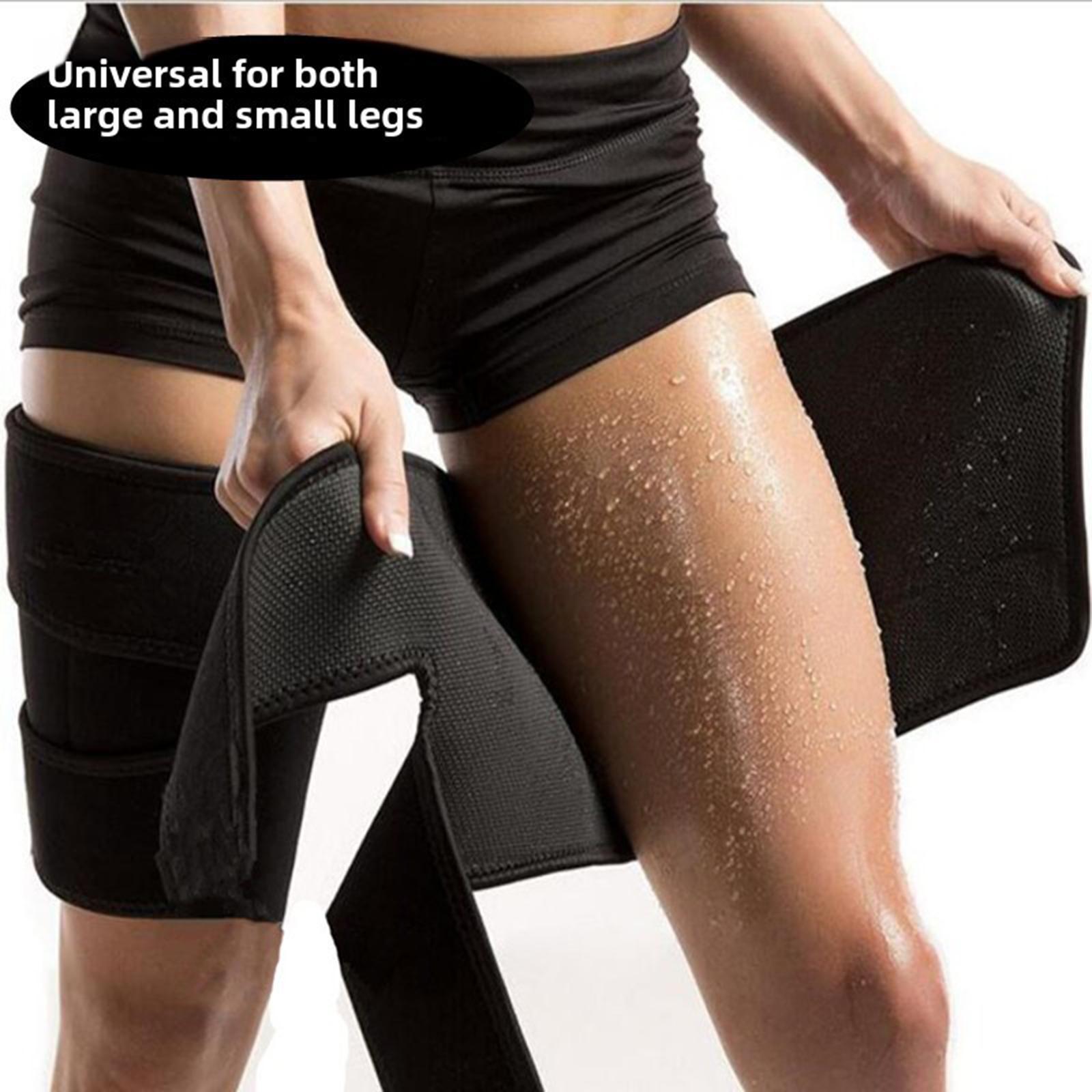2x Thigh Trainer Straps Leg Sculptors Nonslip Leg Wrapper for Gym Sports Men Black