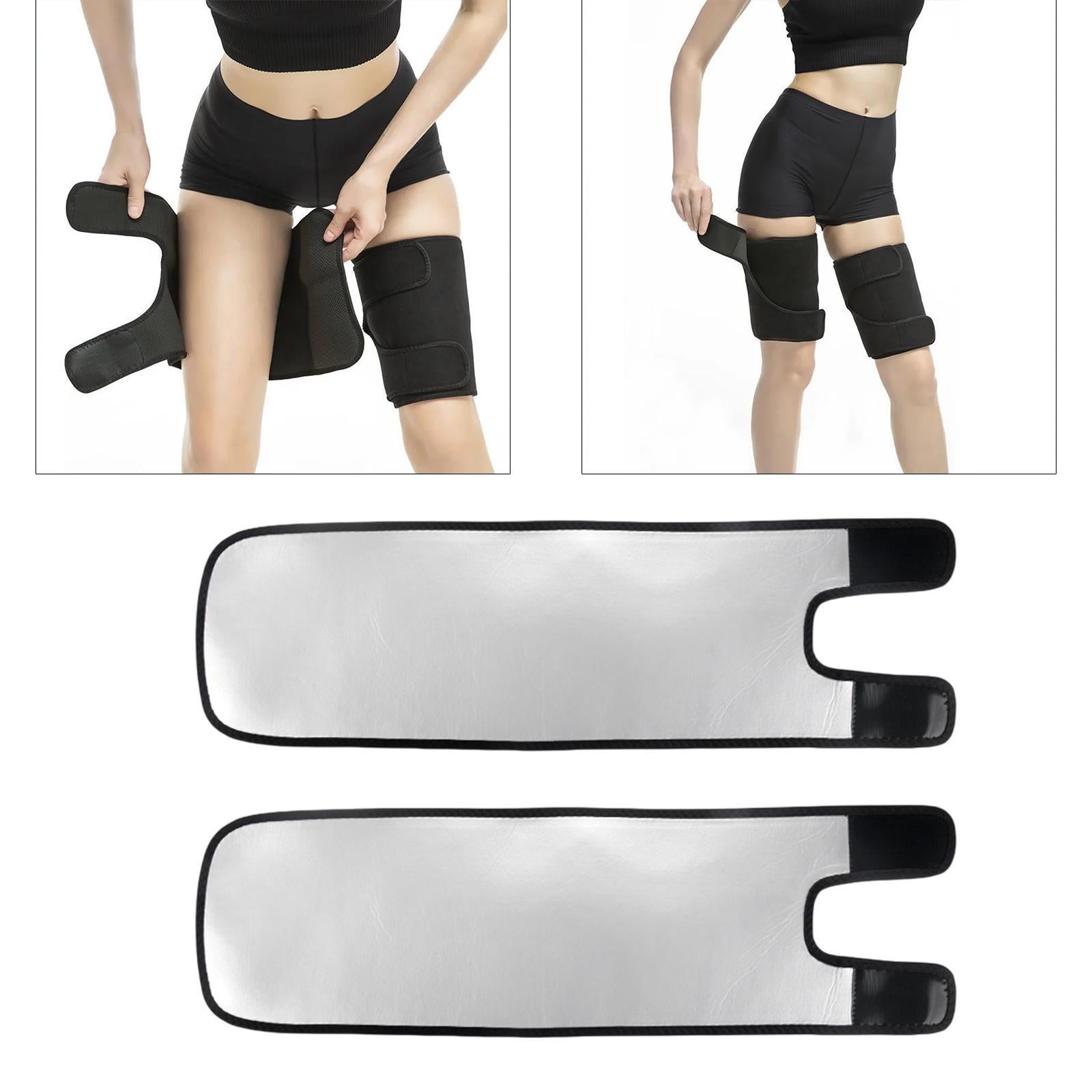 2x Thigh Trainer Straps Leg Sculptors Nonslip Leg Wrapper for Gym Sports Men Silver