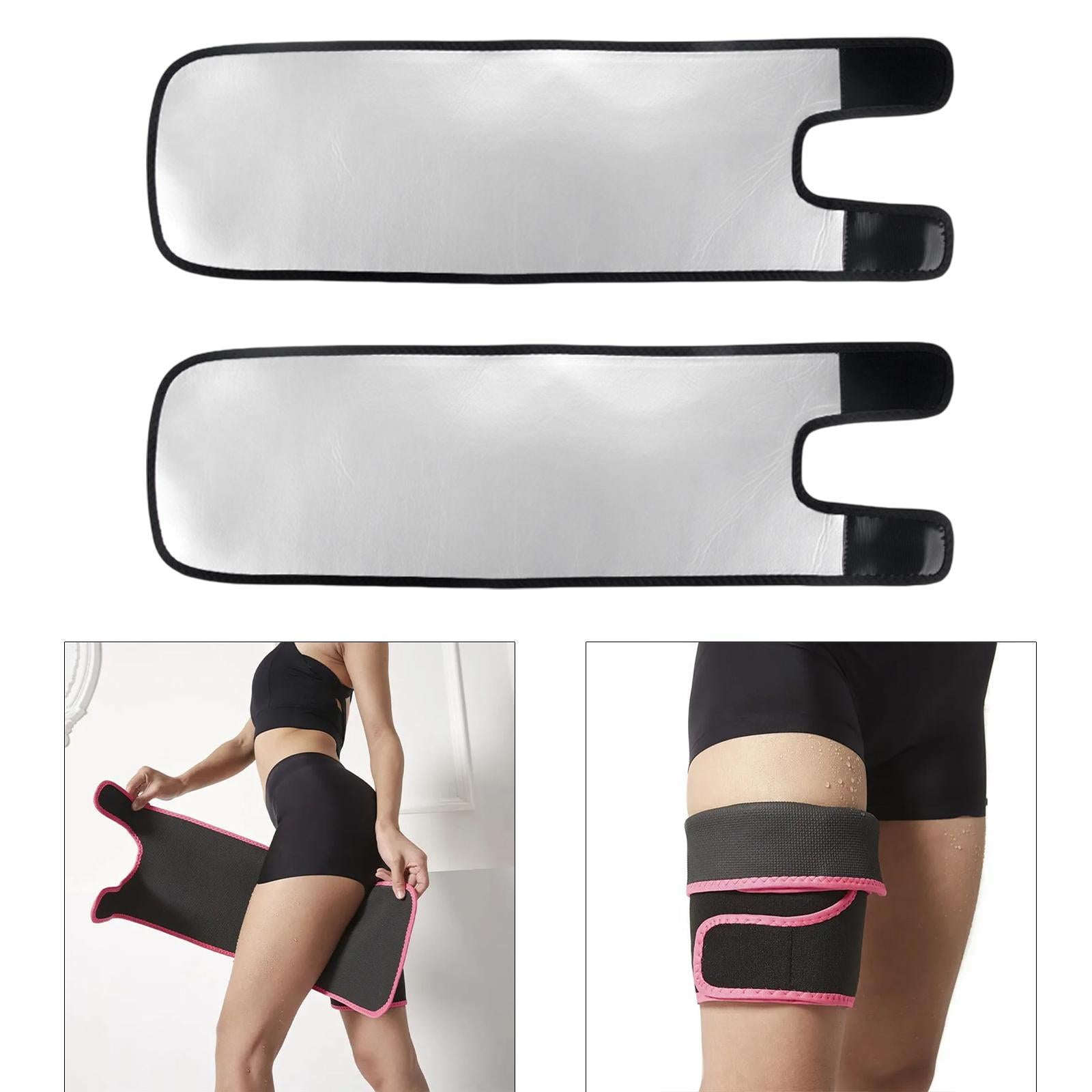 2x Thigh Trainer Straps Leg Sculptors Nonslip Leg Wrapper for Gym Sports Men Silver