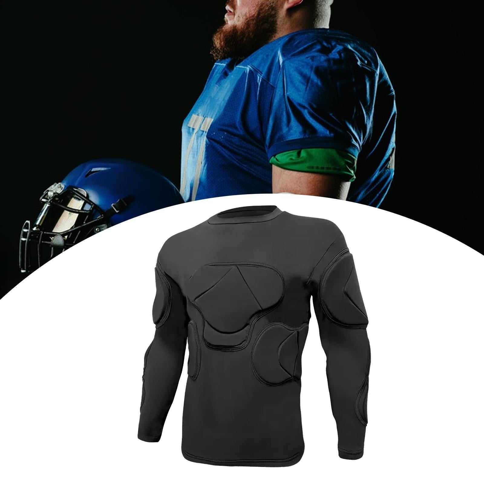 Goal Keeper Top Black Men Soccer Jersey for Outdoor Sports Indoor Basketball L