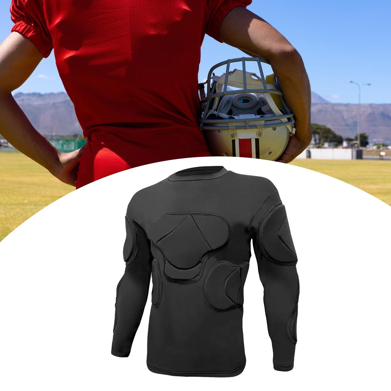 Goal Keeper Top Black Men Soccer Jersey for Outdoor Sports Indoor Basketball XL