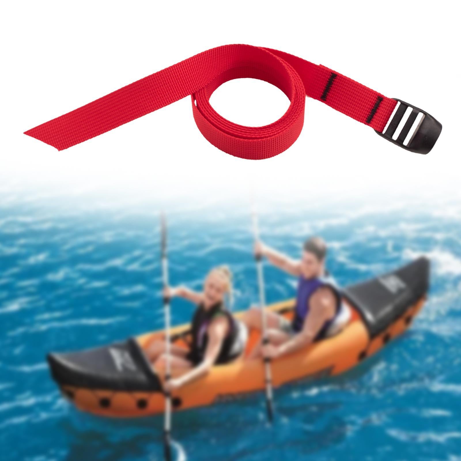 Lashing Strap Adjustable with Buckle Luggage Bag Travel Kayak Tie Down Strap Red