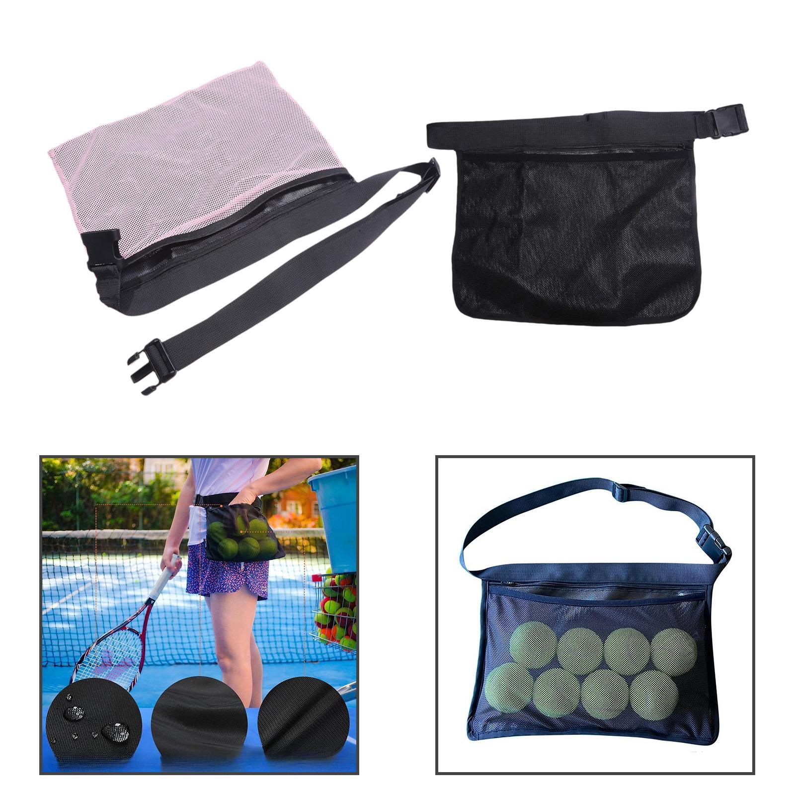 Tennis Ball Holder Carrier for Badminton Pickleball Storing Balls and Phones Black