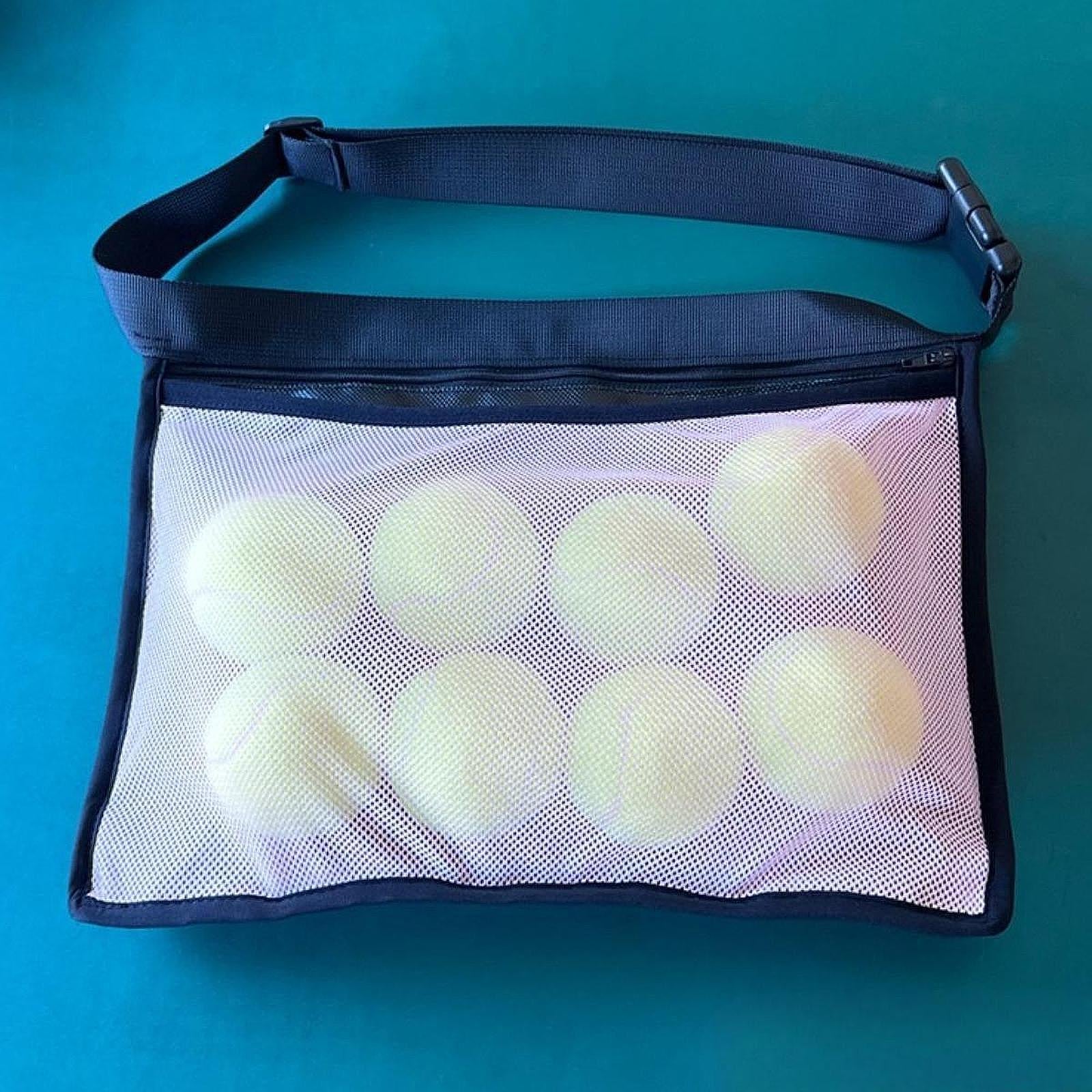 Tennis Ball Holder Carrier for Badminton Pickleball Storing Balls and Phones Pink