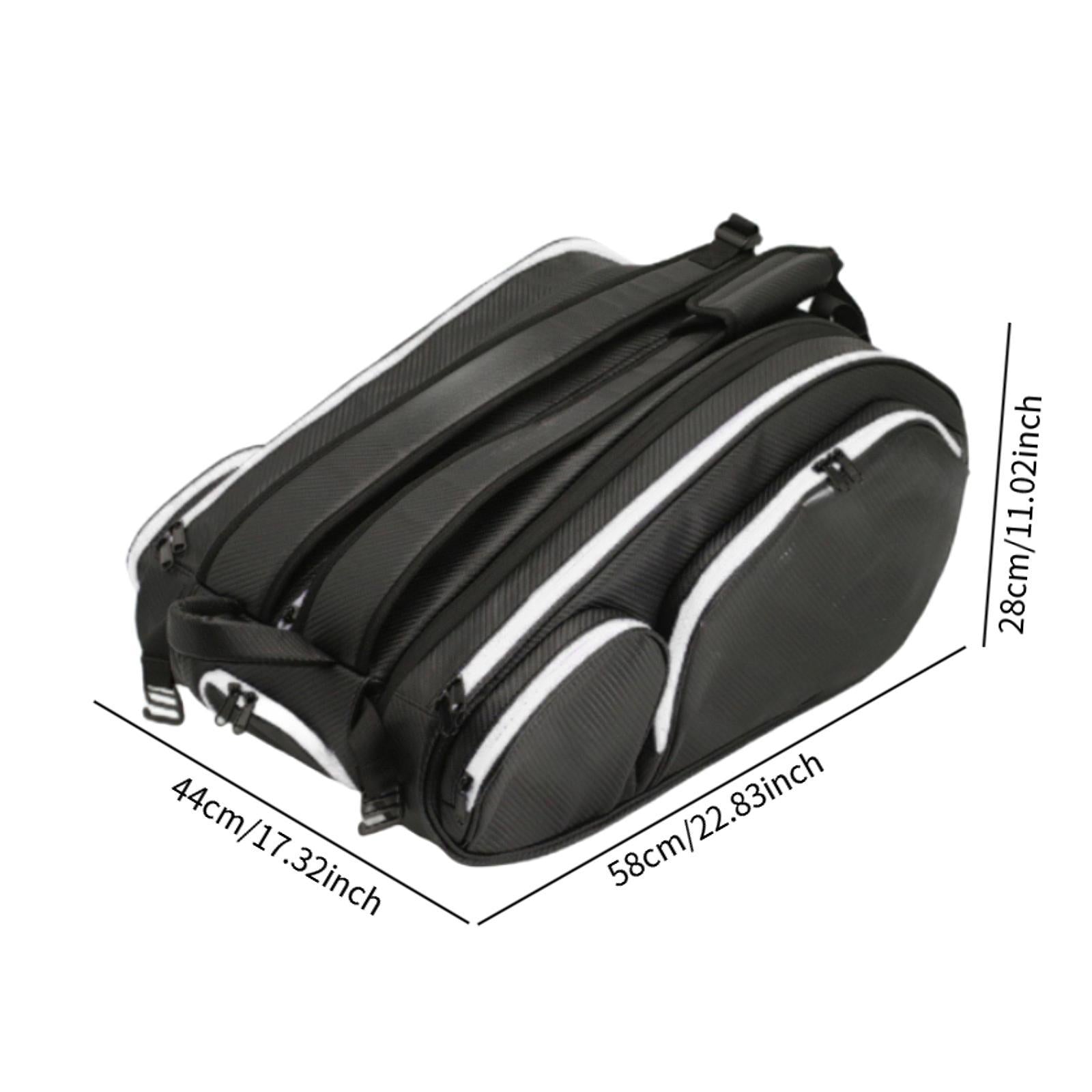 Tennis Backpack Bag Large Capacity Adjustable Shoulder Strap for Outdoor Black White