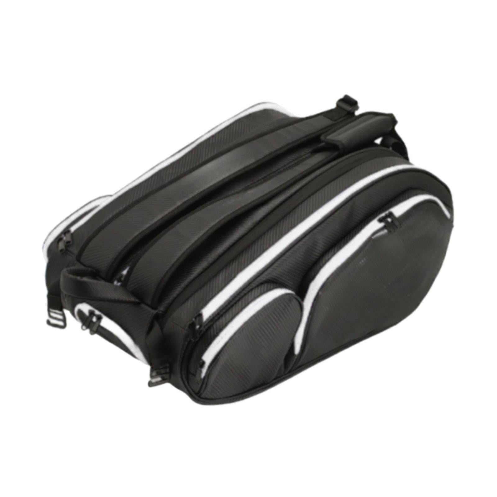 Tennis Backpack Bag Large Capacity Adjustable Shoulder Strap for Outdoor Black White