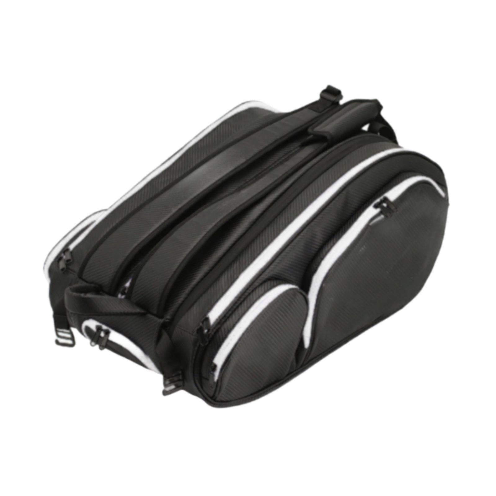 Tennis Backpack Bag Large Capacity Adjustable Shoulder Strap for Outdoor Black White
