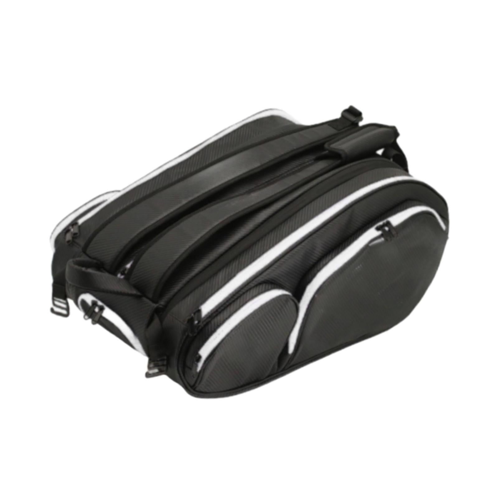 Tennis Backpack Bag Large Capacity Adjustable Shoulder Strap for Outdoor Black White